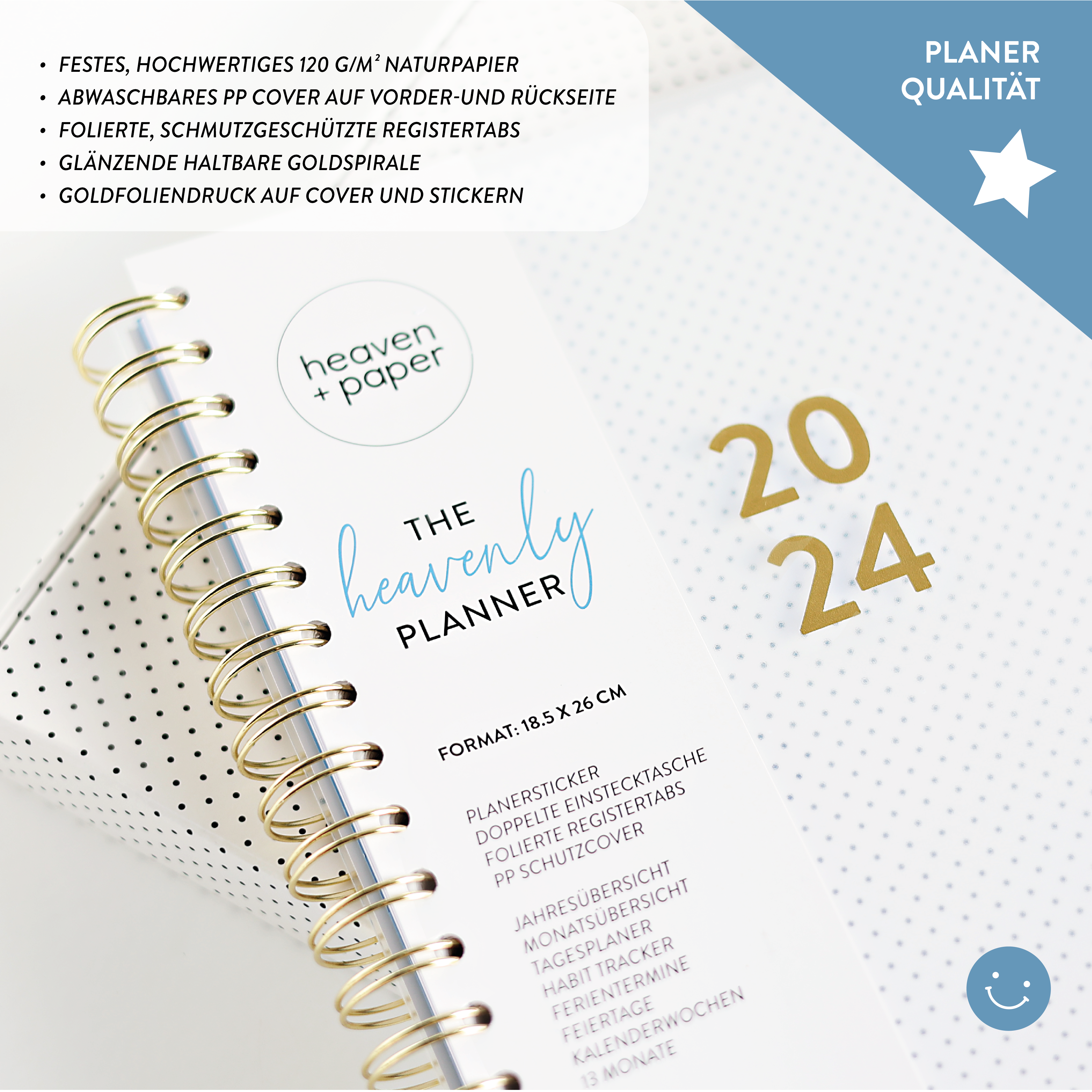The heavenly Planner 2024 Terminkalender mit Spiralbindung