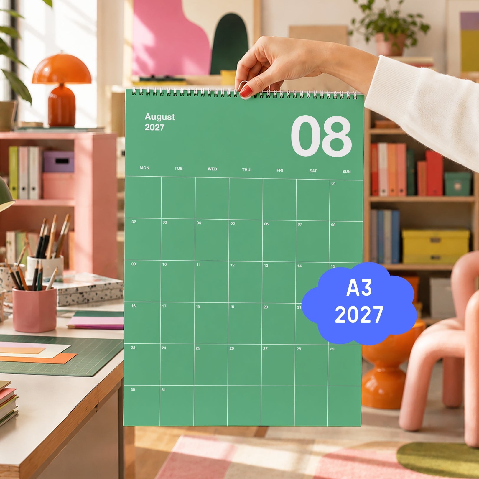 Wandkalender 2027 A3 I Designkalender I Knallig