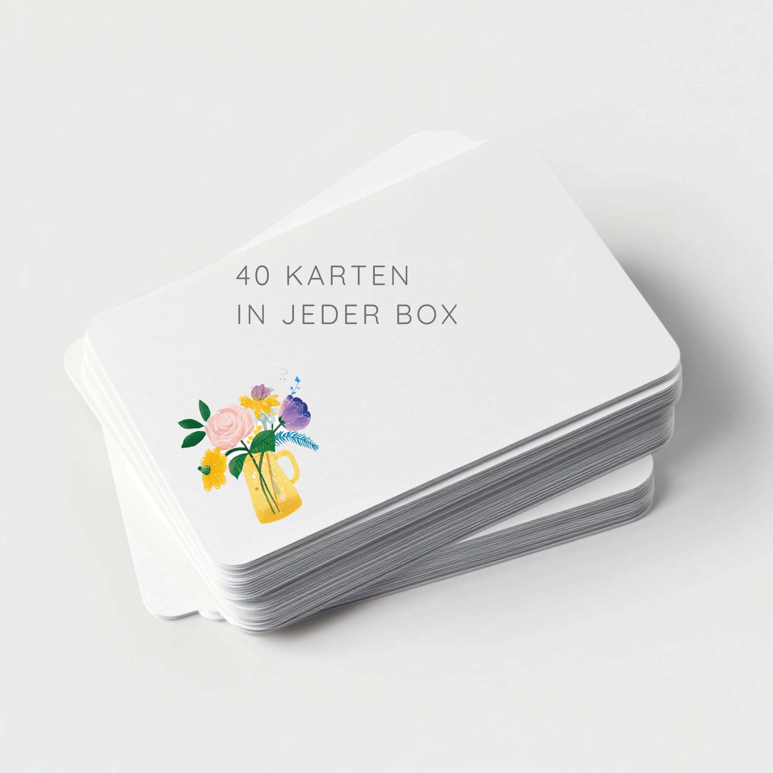 Mini Grußkarten Set Blumenvase – 40 Kleine Karten