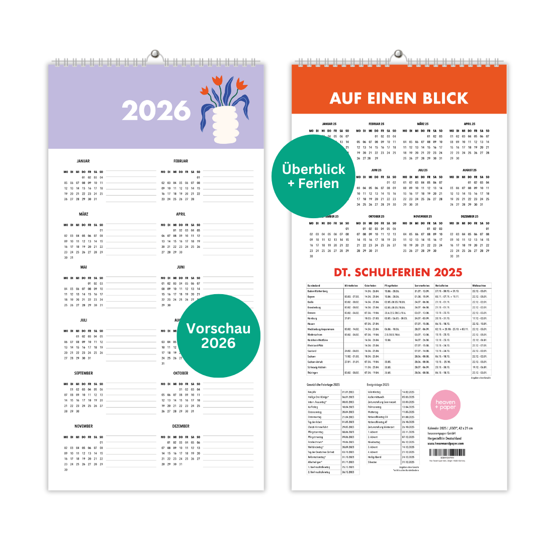 Paarplaner HAPPINESS 3 Spalten 2025