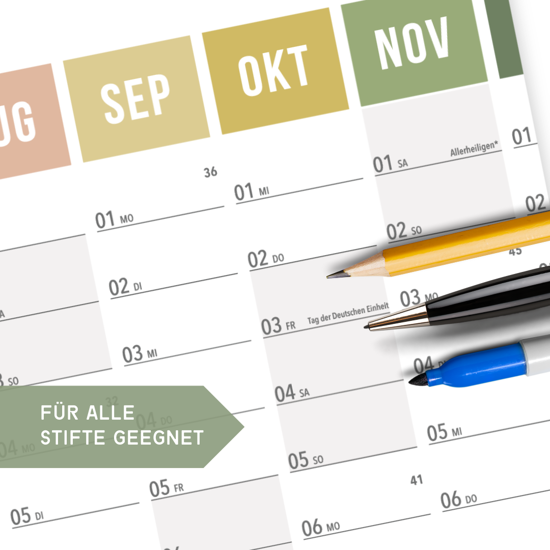 A1 Schuljahresplaner 2025/2026 Natural Hochformat