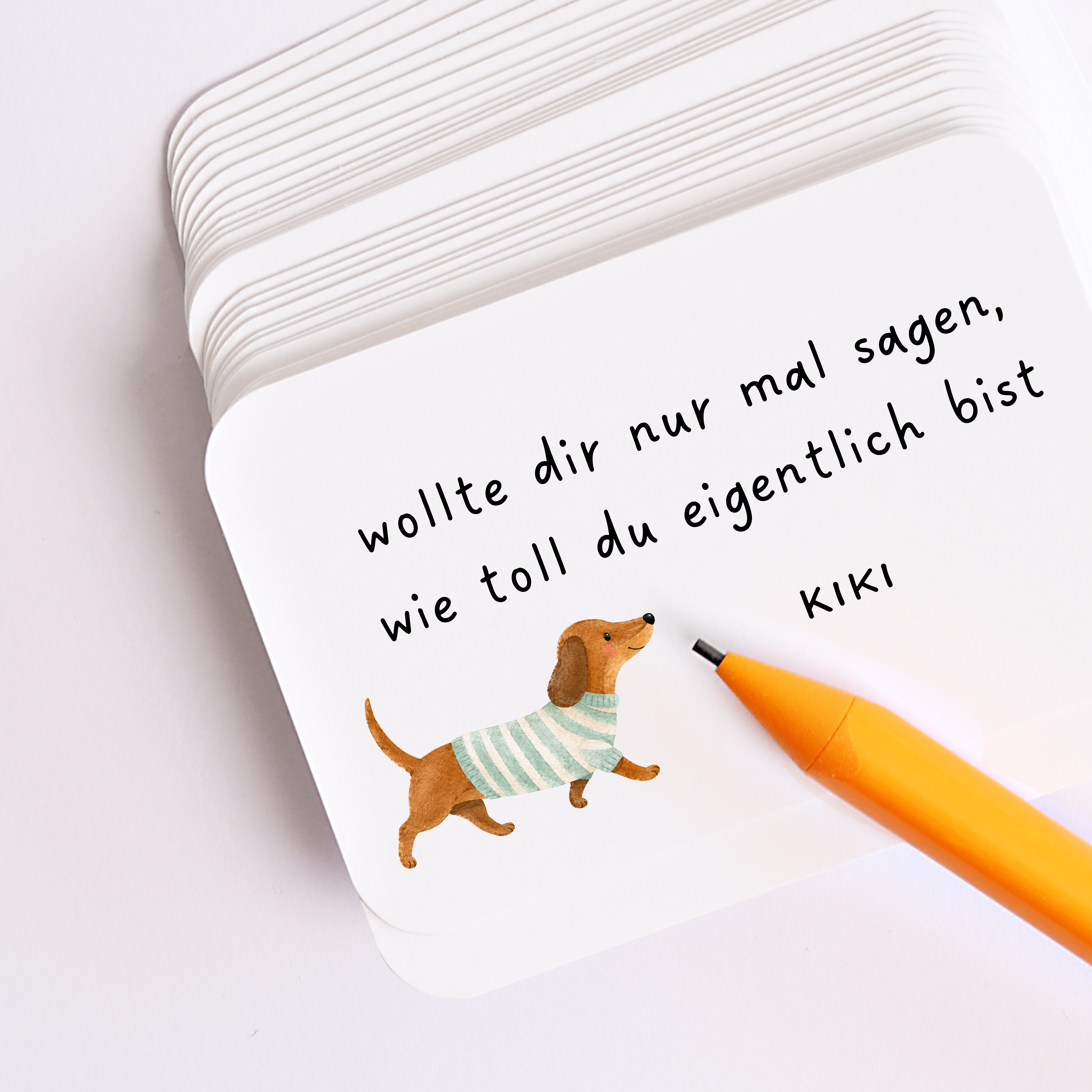 Mini Grußkarten Set Dackel – 40 Kleine Karten