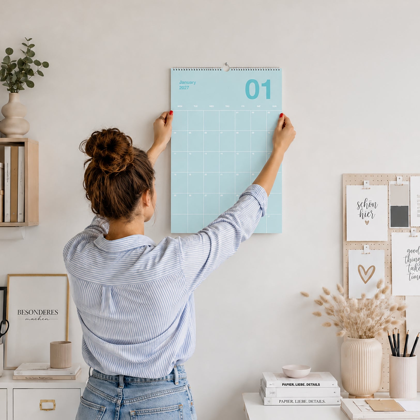 Wandkalender 2027 A3 I Designkalender I Pastell