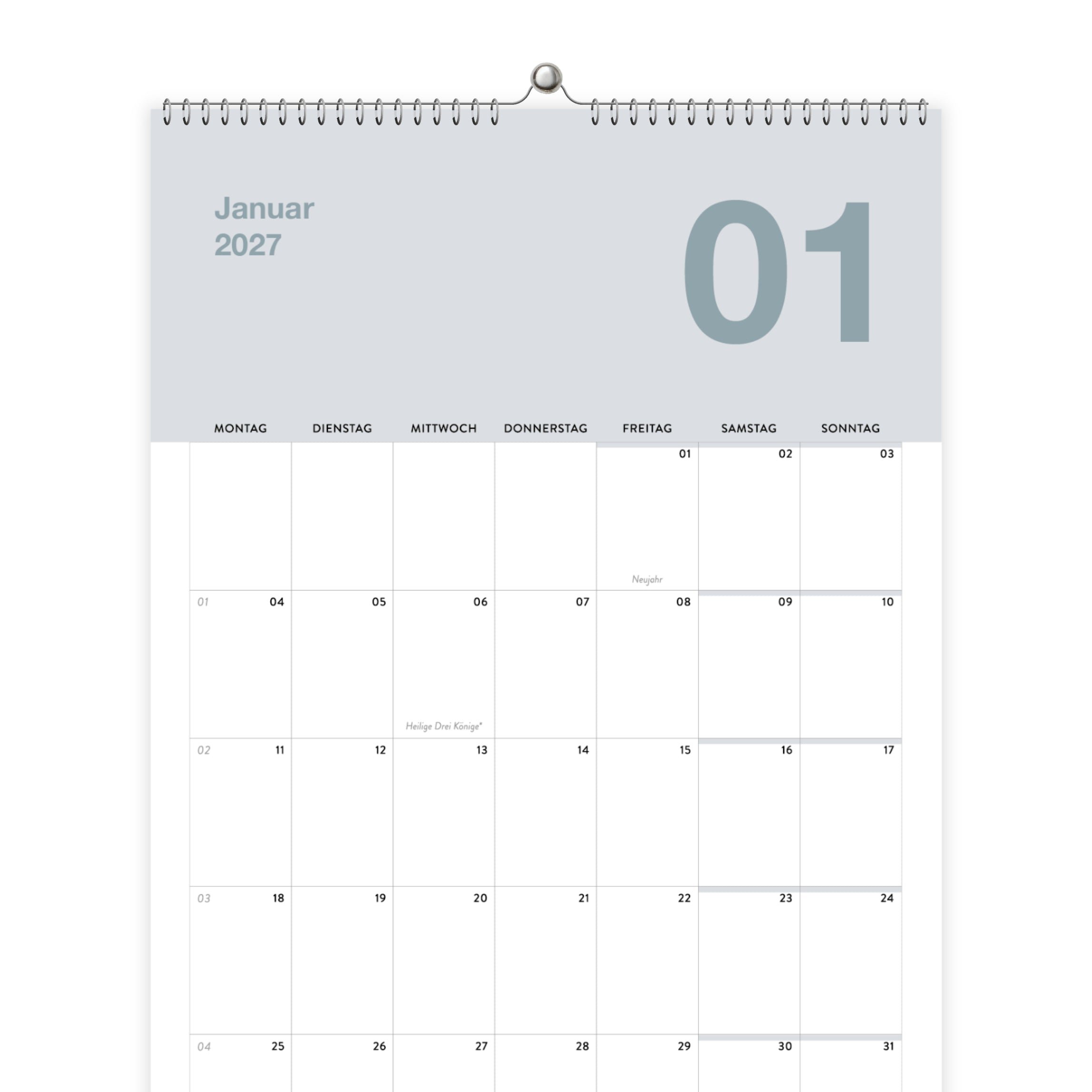 A4 Wandkalender 2027 Essential Hochformat