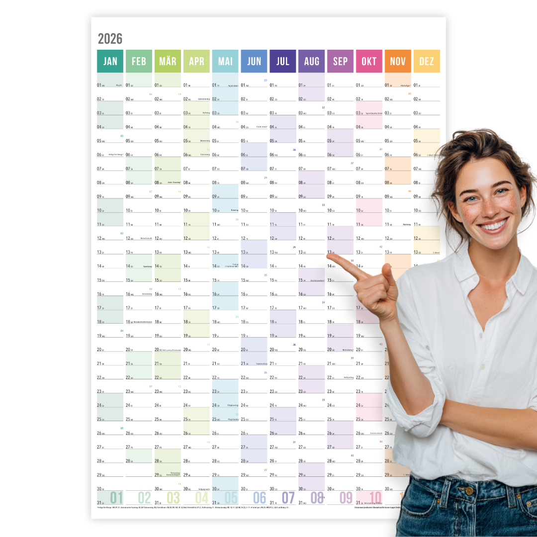 A1 Wandplaner 2026 Rainbow Hochformat