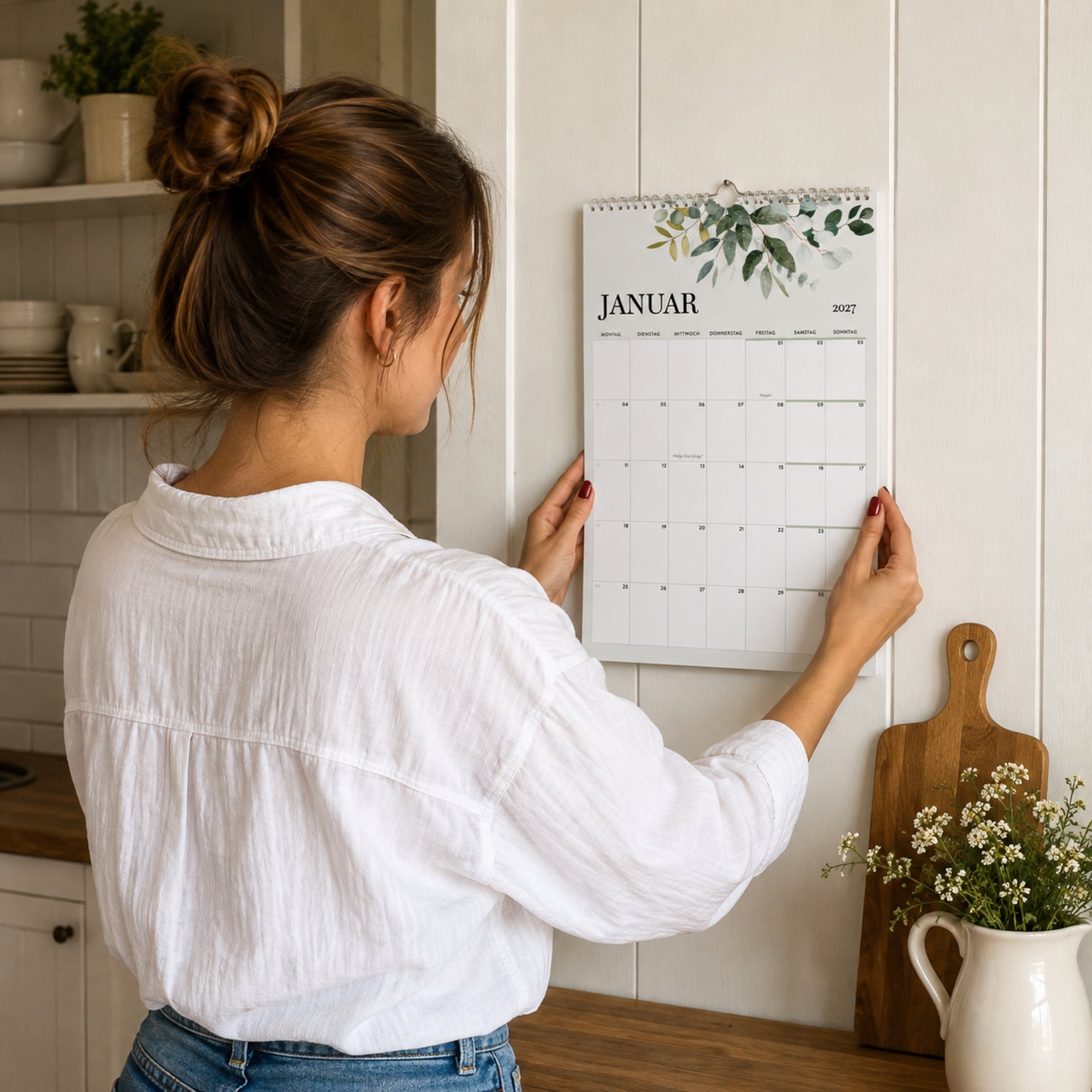 A4 Wandkalender 2027 Eukalyptus Hochformat