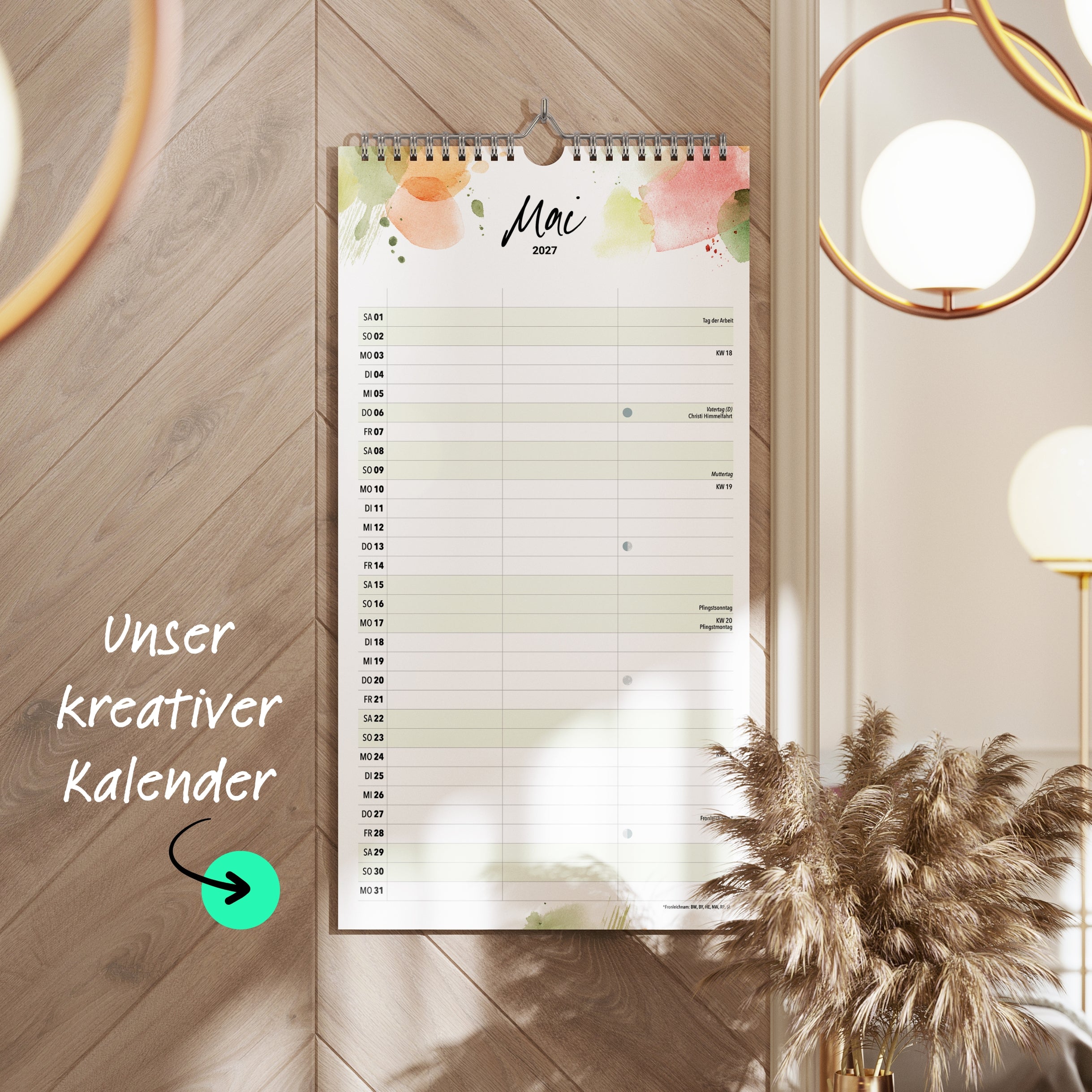 Paarplaner 3 Spalten 2027 Splash Familienkalender