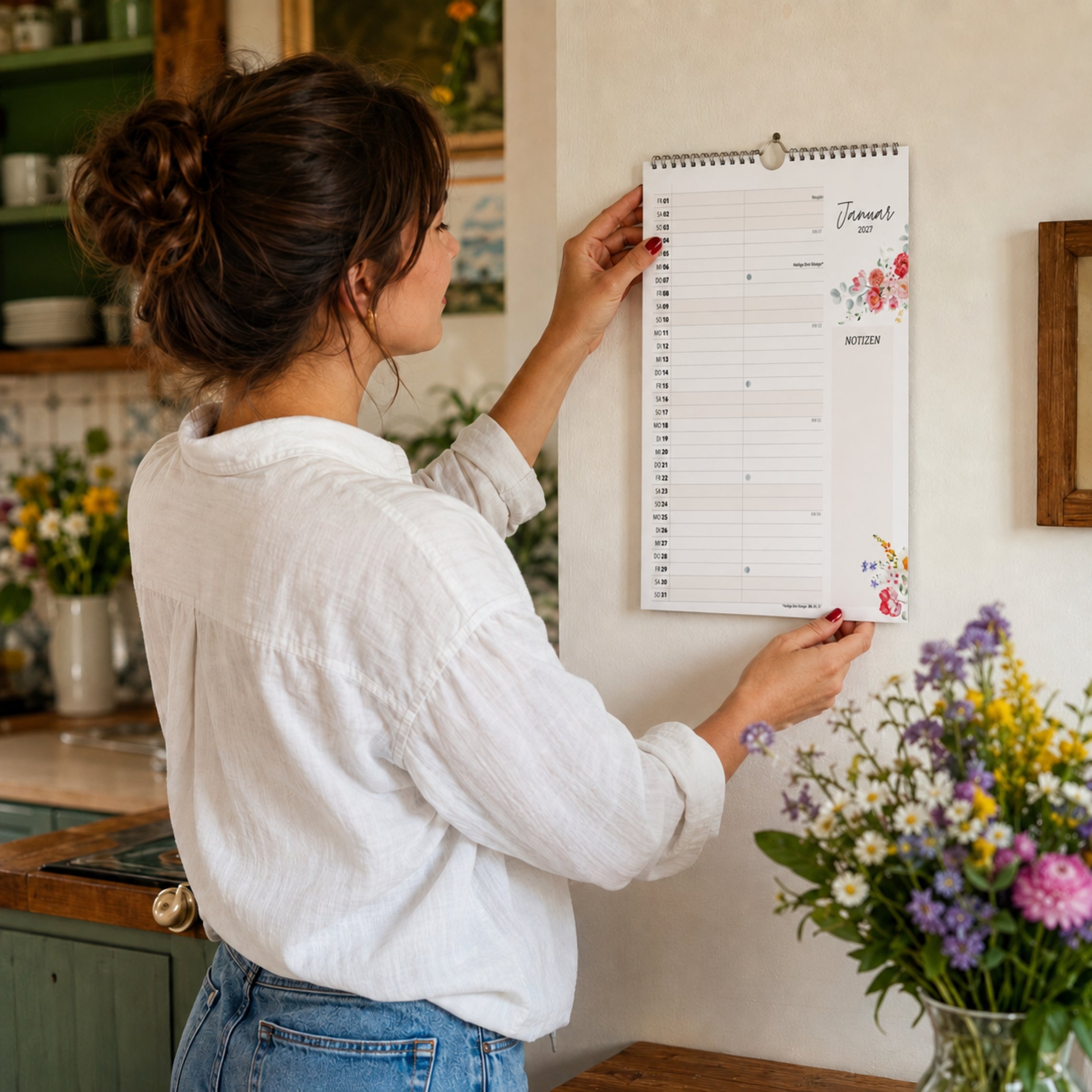 Wandkalender 2 Spalten A4 Wildblumen 2027