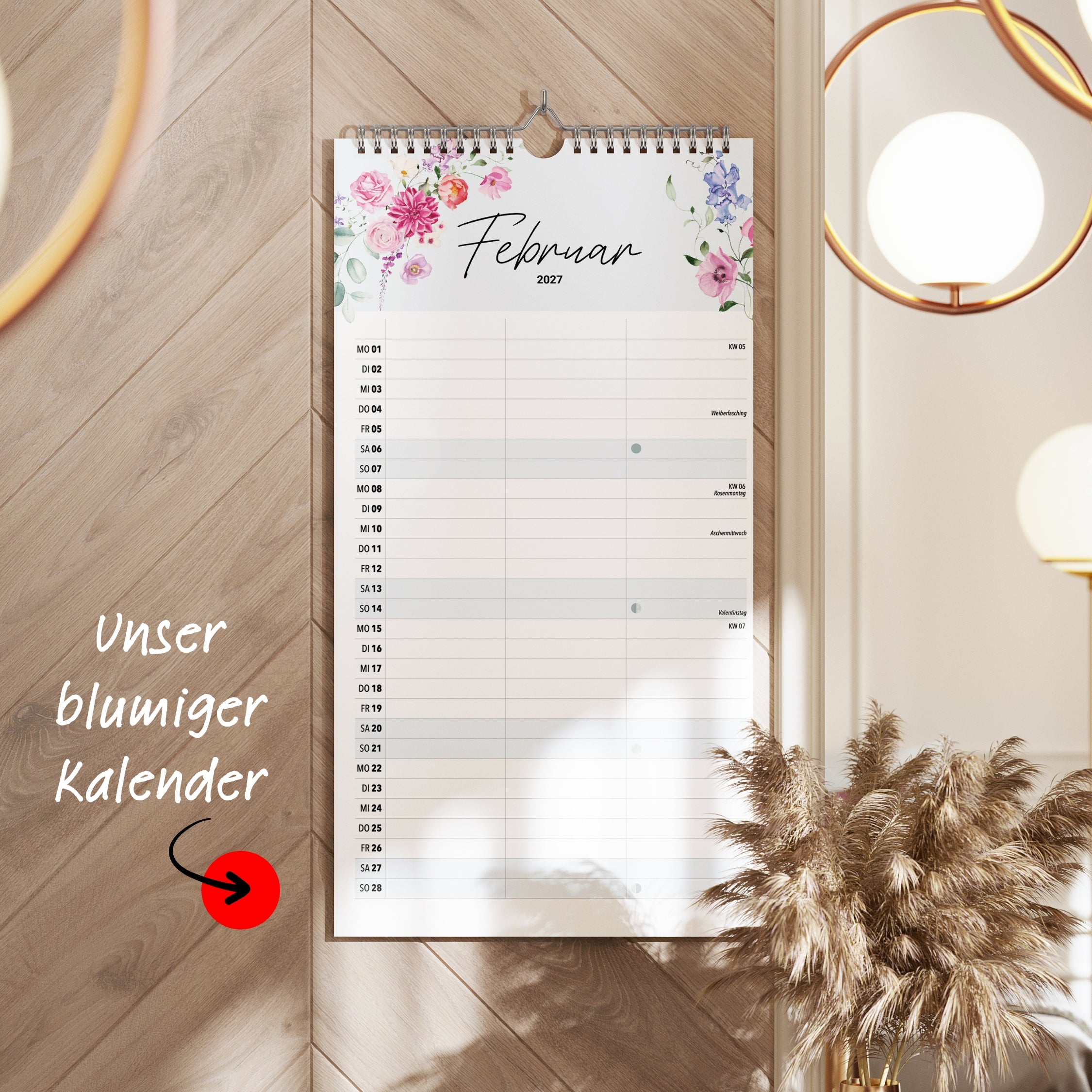 Paarplaner 3 Spalten 2027 Wildblumen