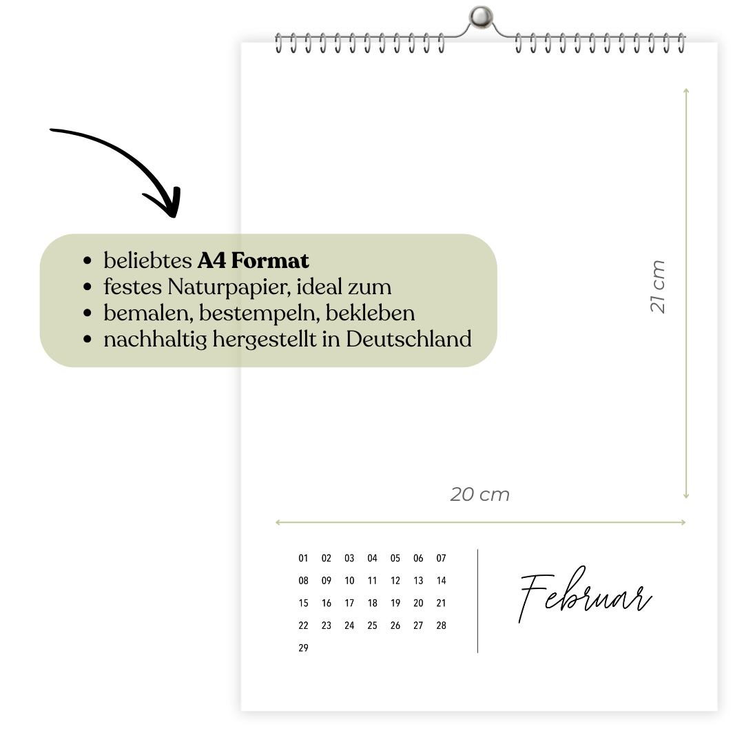 A4 DIY Fotokalender SIMPLICITY immerwährend