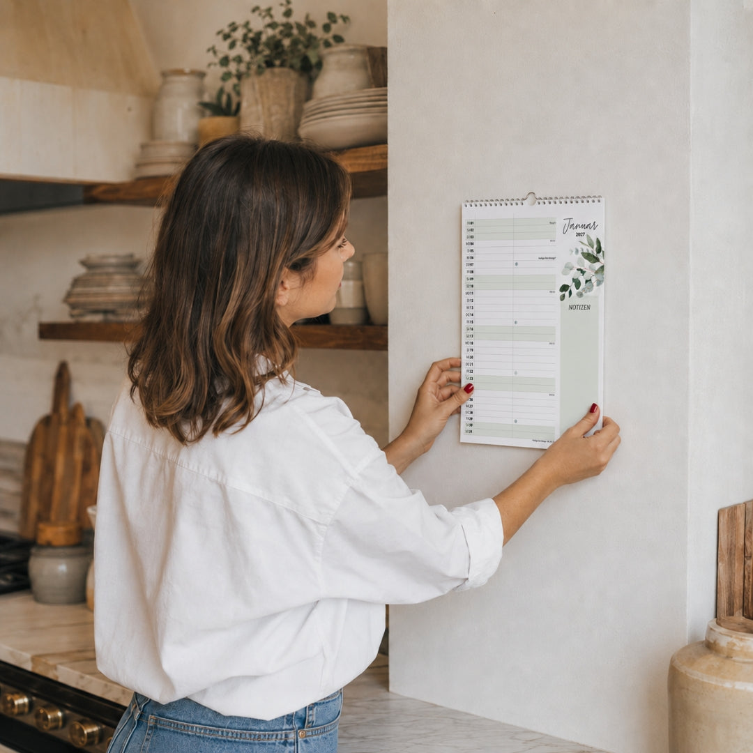 Wandkalender 2 Spalten A4 Green 2027