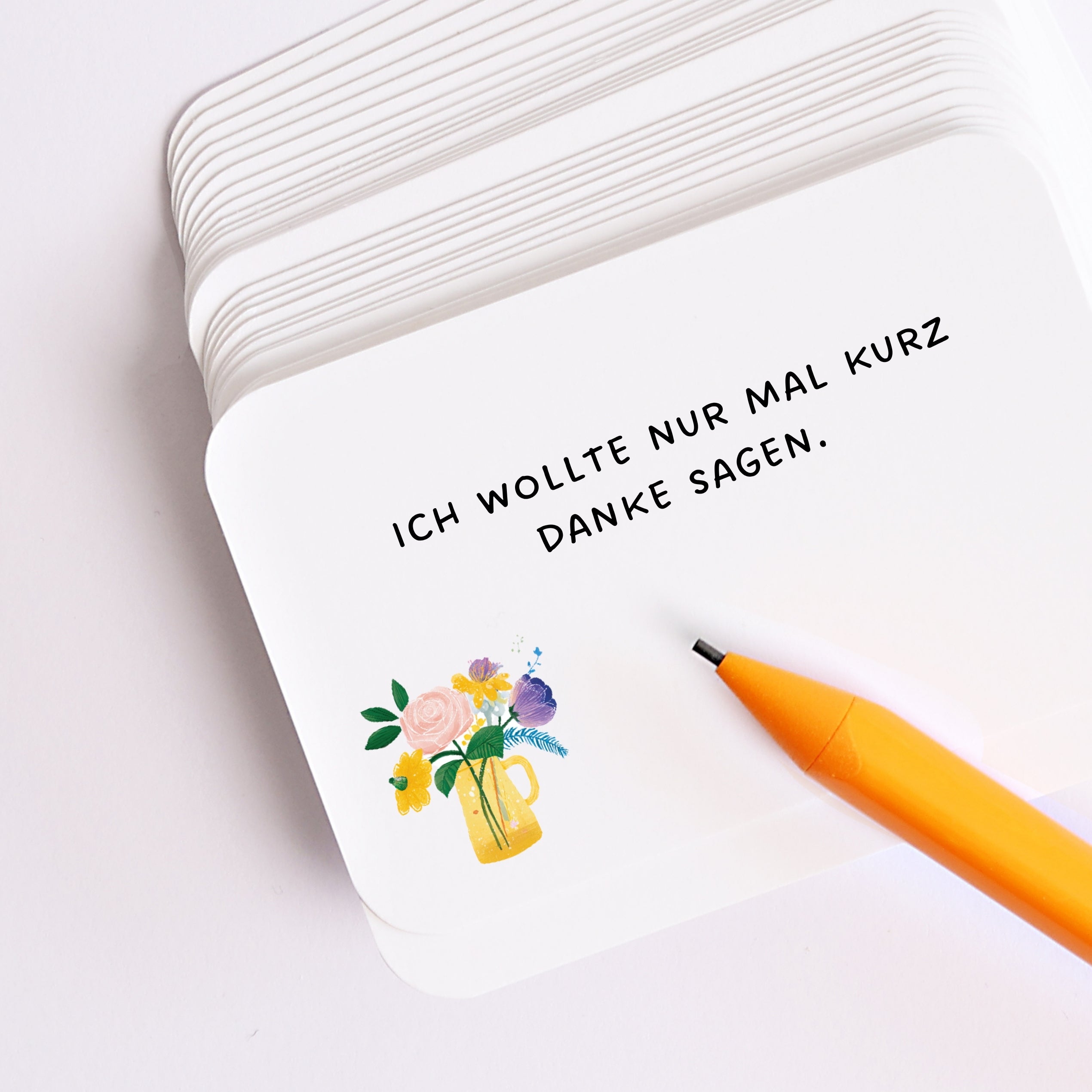 Mini Grußkarten Set Blumenvase – 40 Kleine Karten