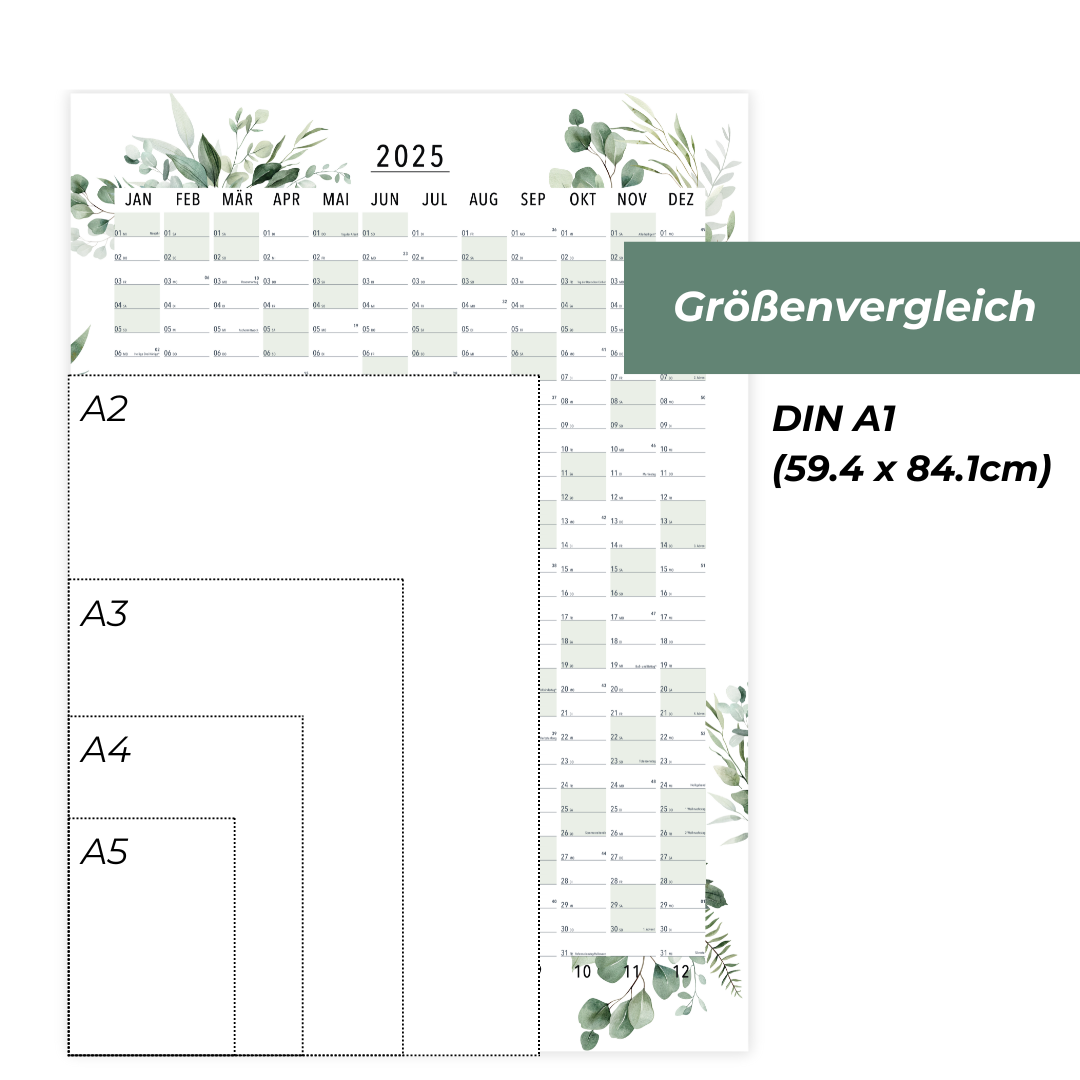 A1 Wandplaner 2025 GREEN Hoch