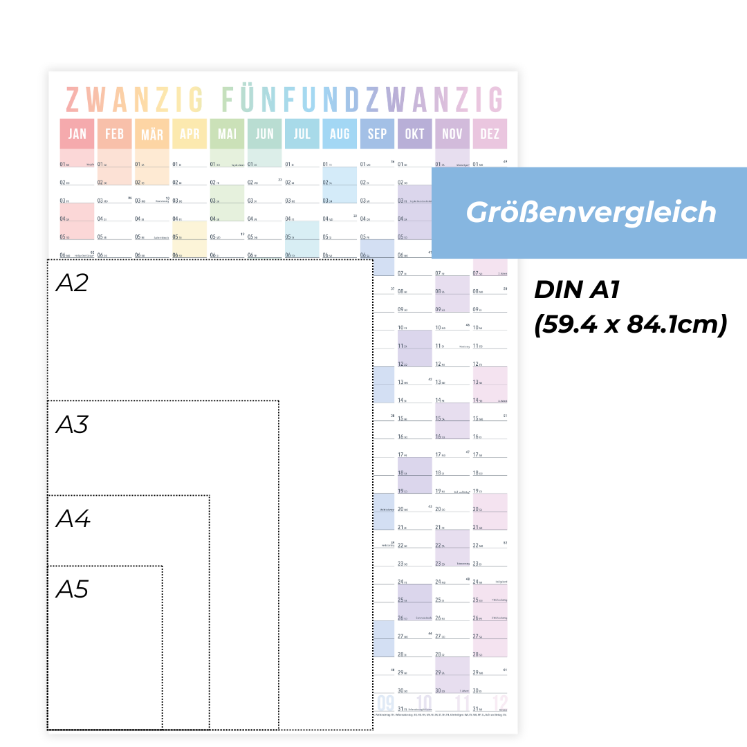 A1 Wandplaner 2025 RAINBOW Hoch