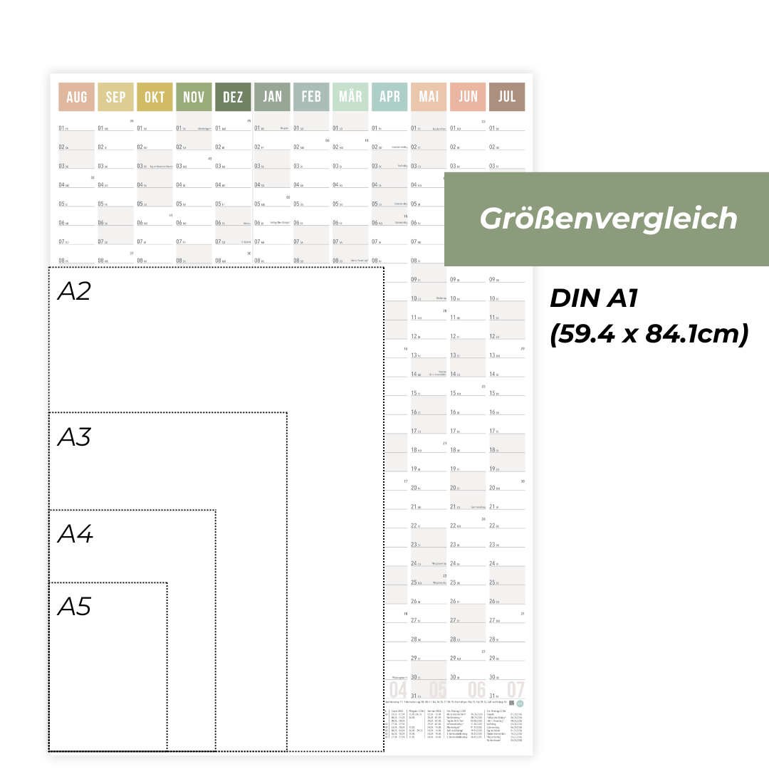 A1 Schuljahresplaner 2025/2026 Natural Hochformat