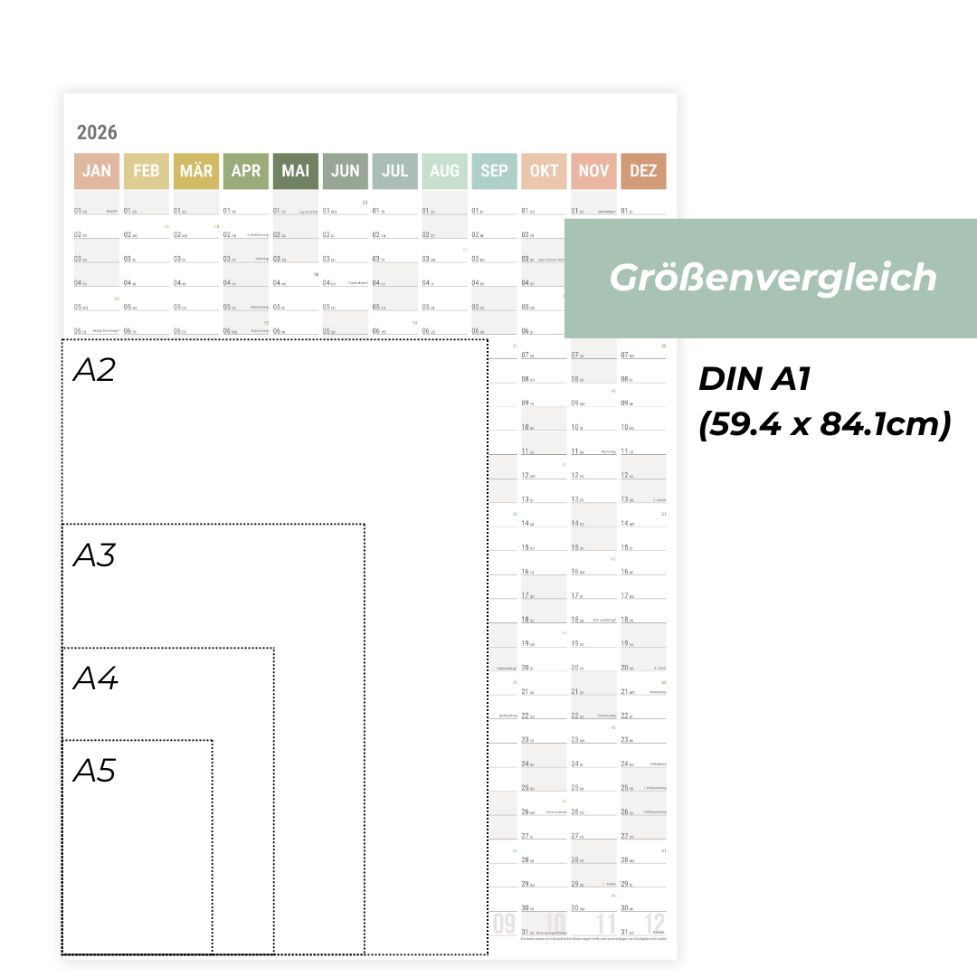 A1 Wandplaner 2026 Natural Hochformat