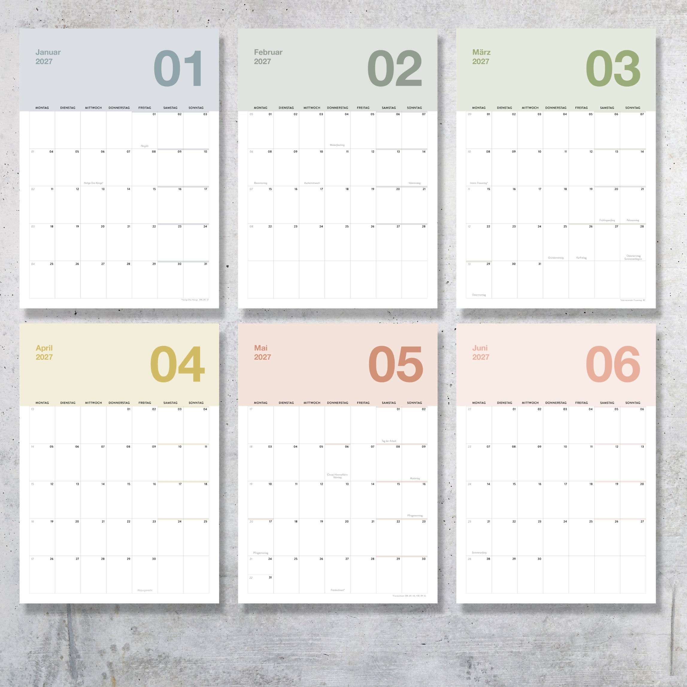 A4 Wandkalender 2027 Essential Hochformat