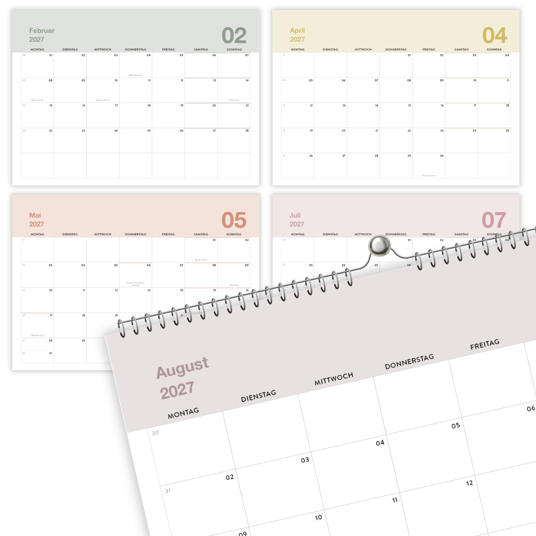 A4 Wandkalender 2027 Essential Querformat