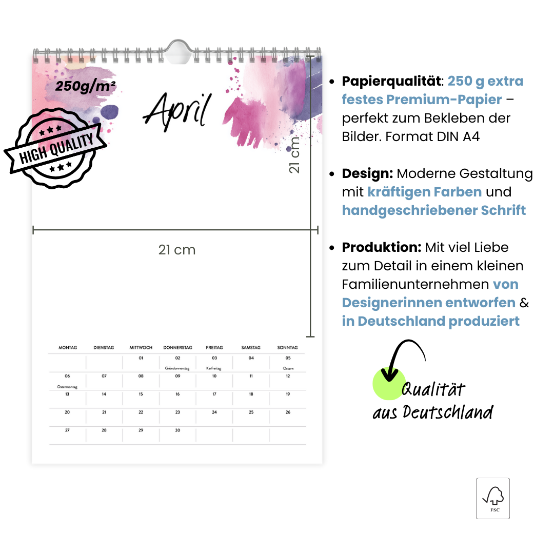A4 Fotokalender HAPPY SPLASH 2026