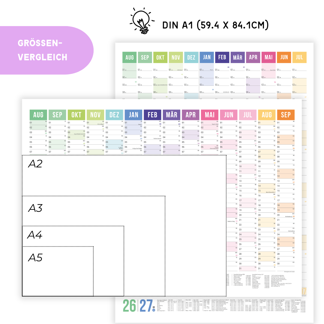 Schuljahreskalender gefaltet briefkastentauglich nachhaltig Deutschland
