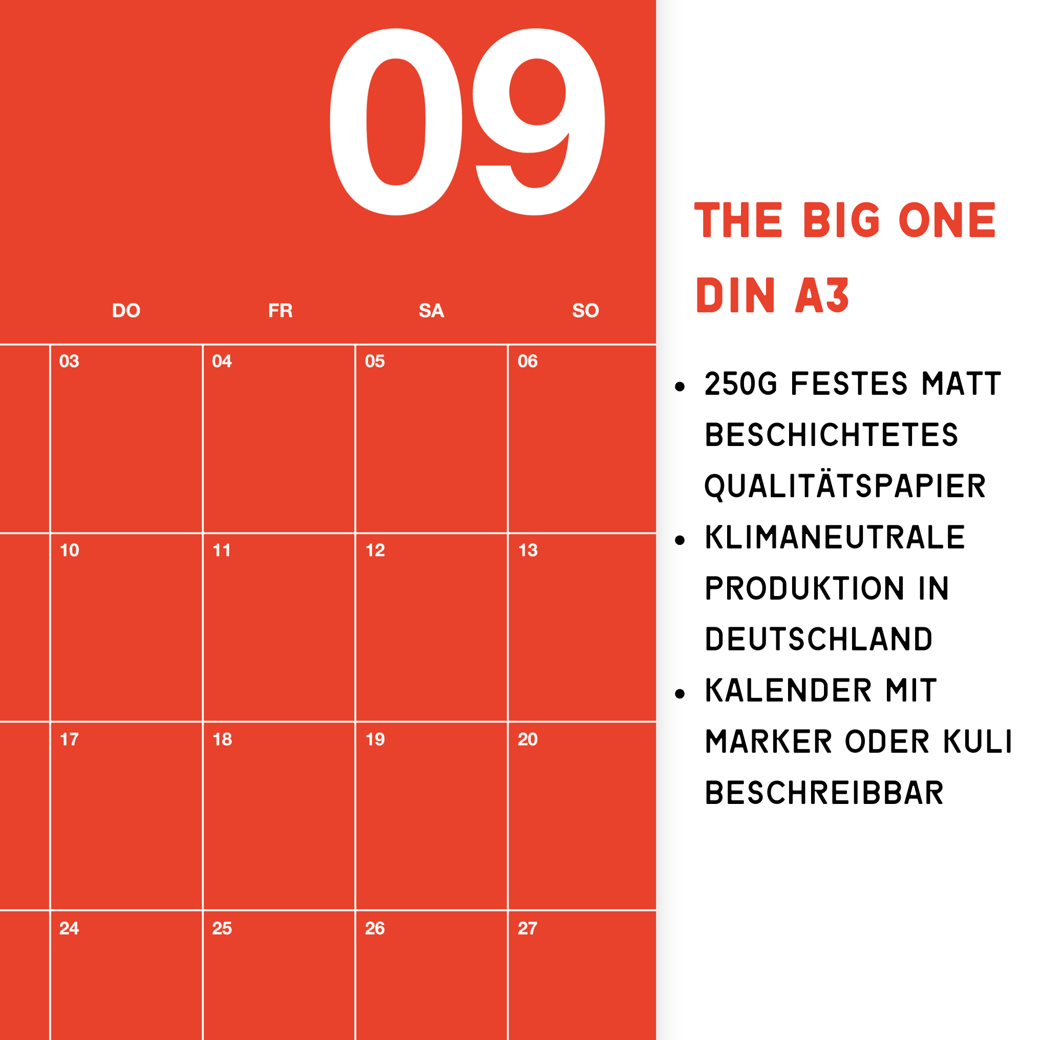 A3 Bunter Design Wandkalender 2026 Knallig