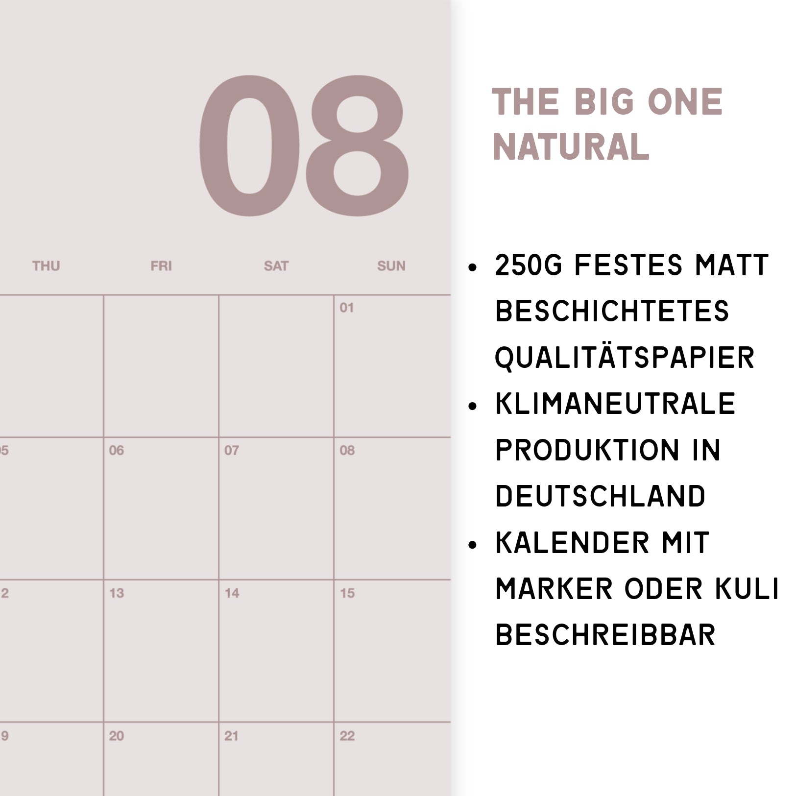 Wandkalender 2027 A3 I Designkalender I Natural