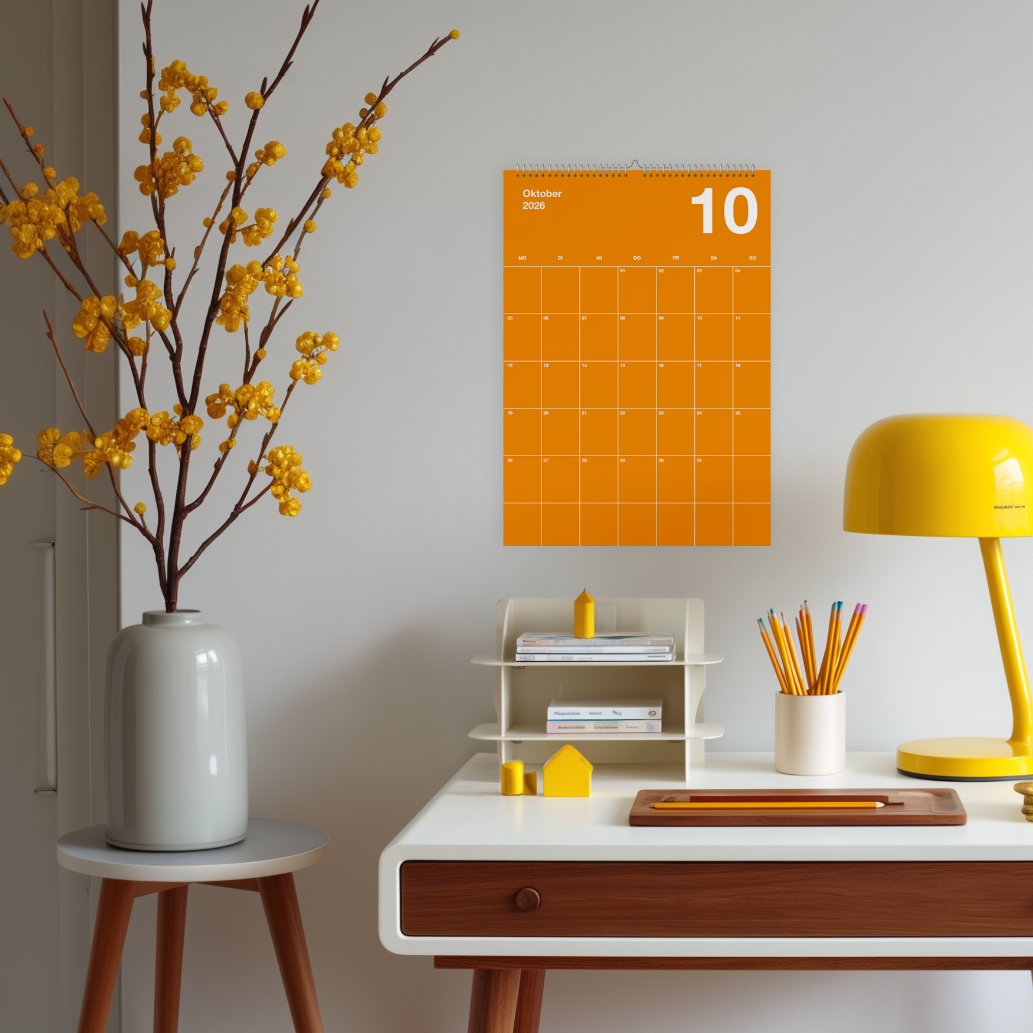 A3 Bunter Design Wandkalender 2026 Knallig