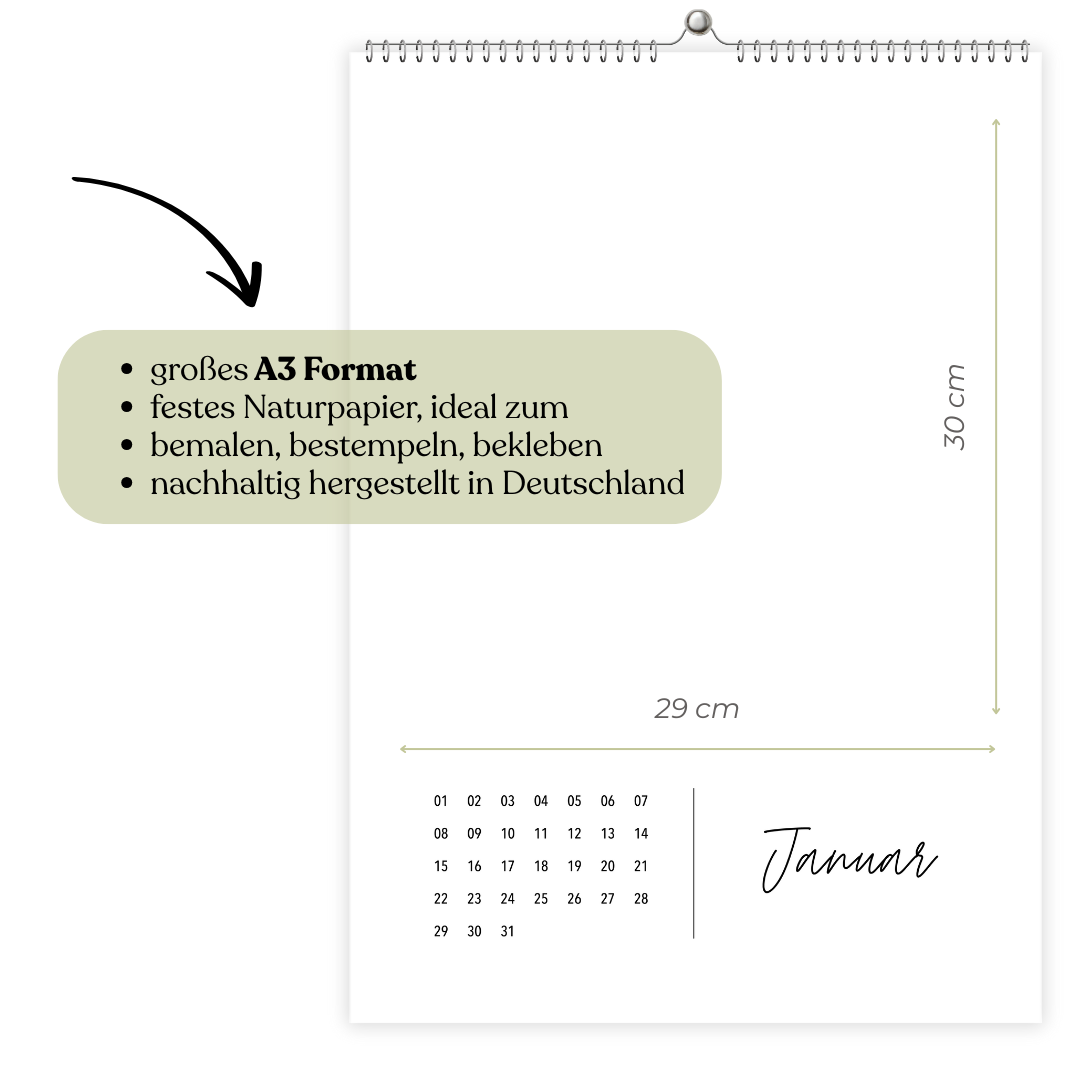 A3 DIY Fotokalender SIMPLICITY immerwährend