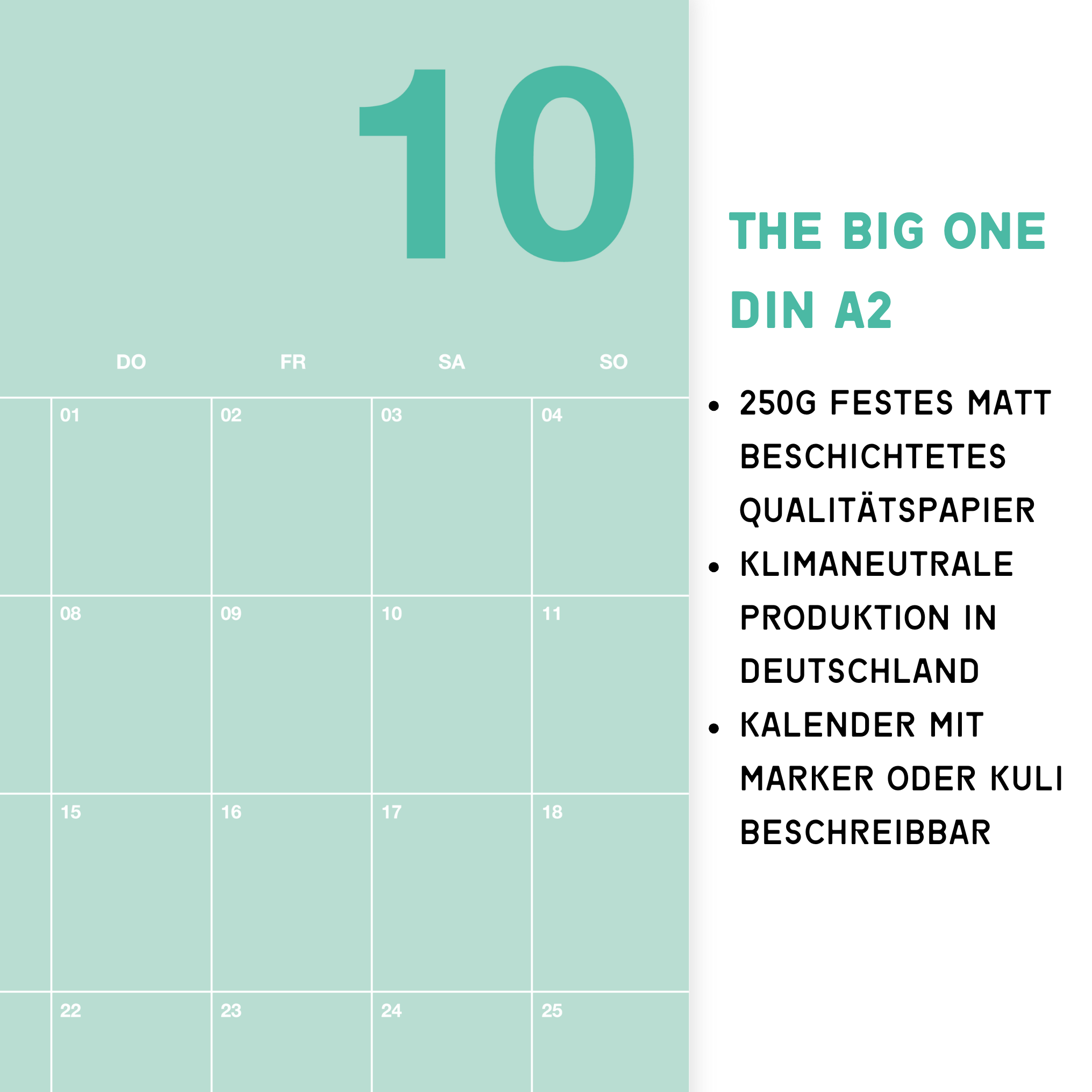 A2 Bunter Design Wandkalender 2026 Pastell