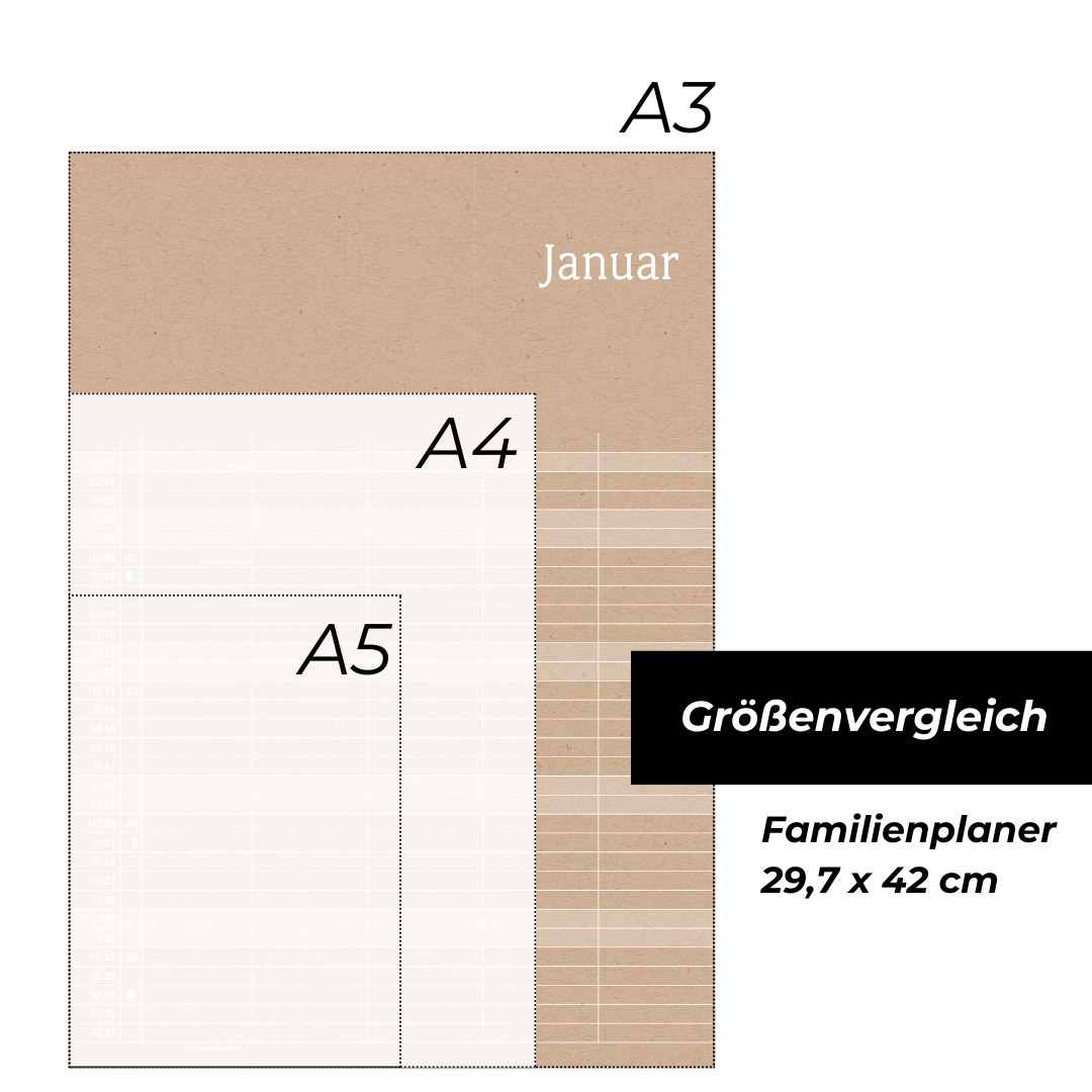 A3 Familienplaner CRAFTY 5 Spalten 2025