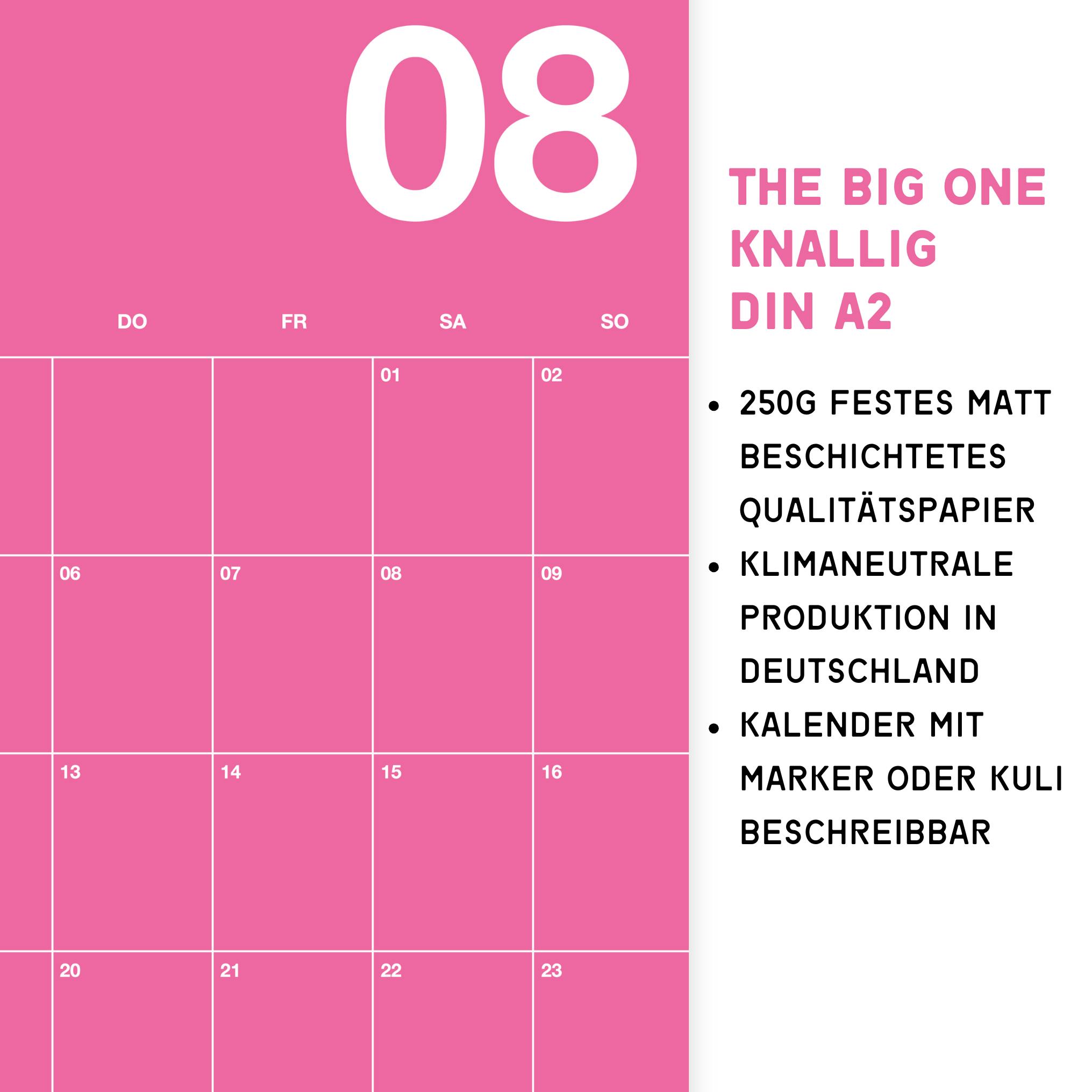 A2 Bunter Design Wandkalender 2026 Knallig