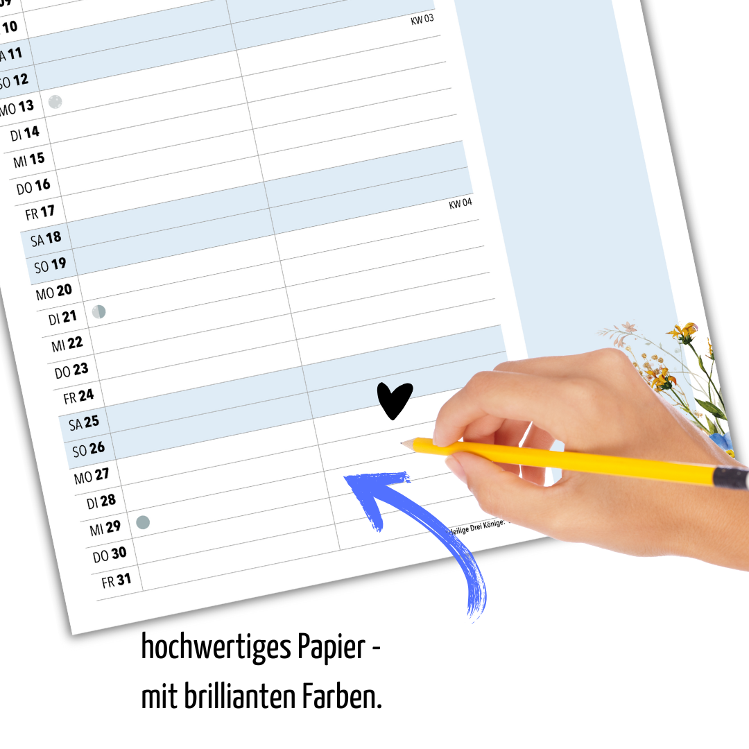 Wandkalender WILDFLOER 2 Spalten 2025