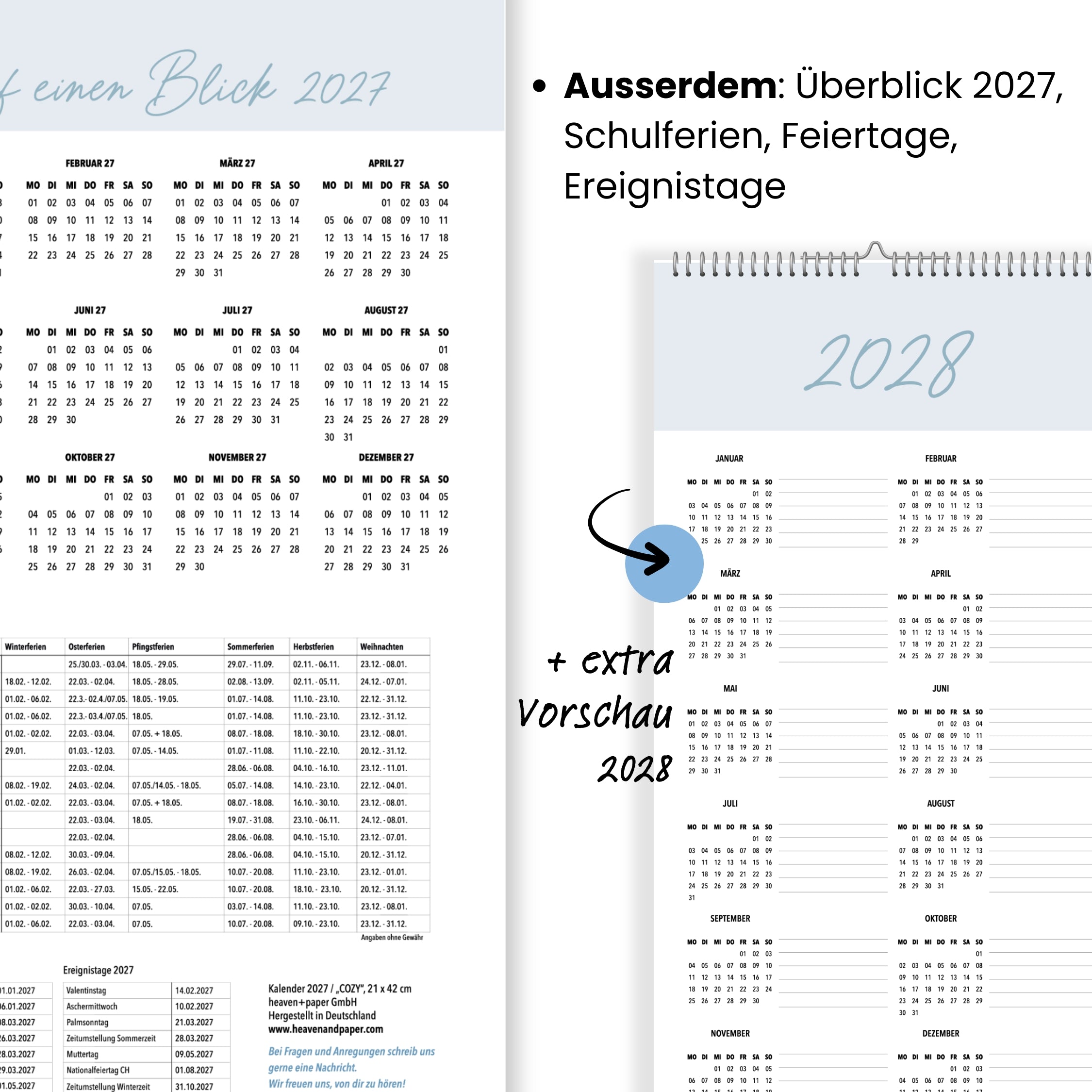 Paarplaner 3 Spalten 2027 Cozy, minimalistisch