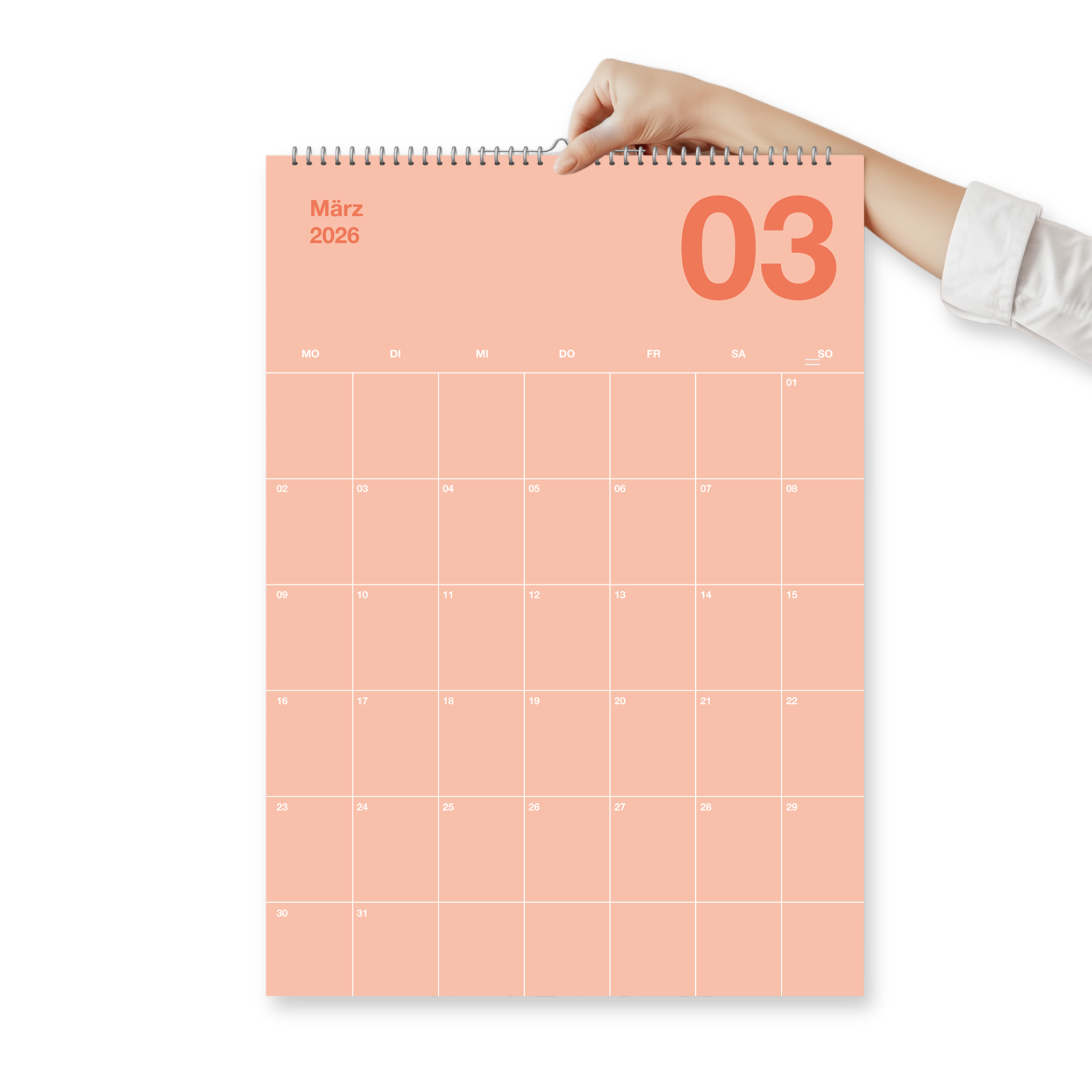 A3 Bunter Design Wandkalender 2026 Pastell