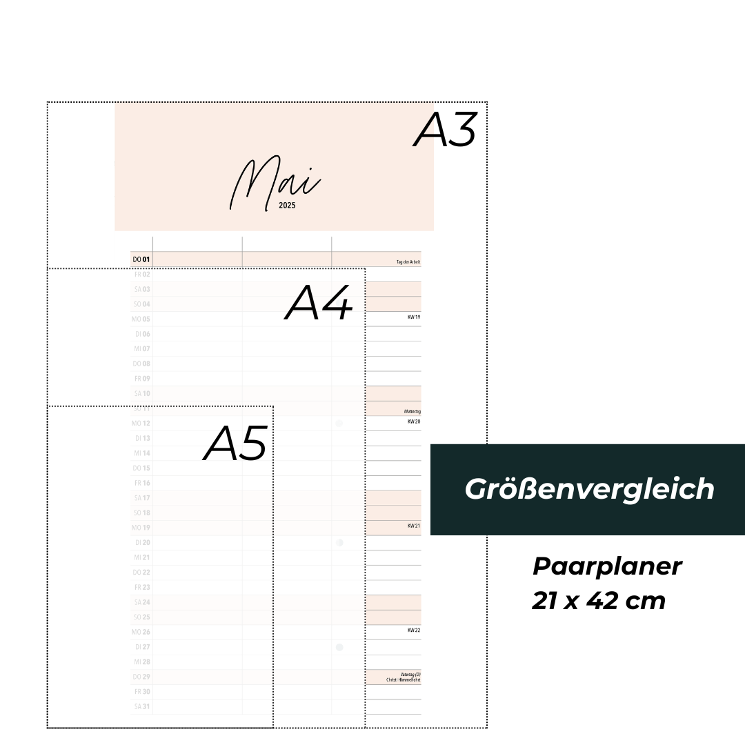 Paarplaner COZY 3 Spalten 2025