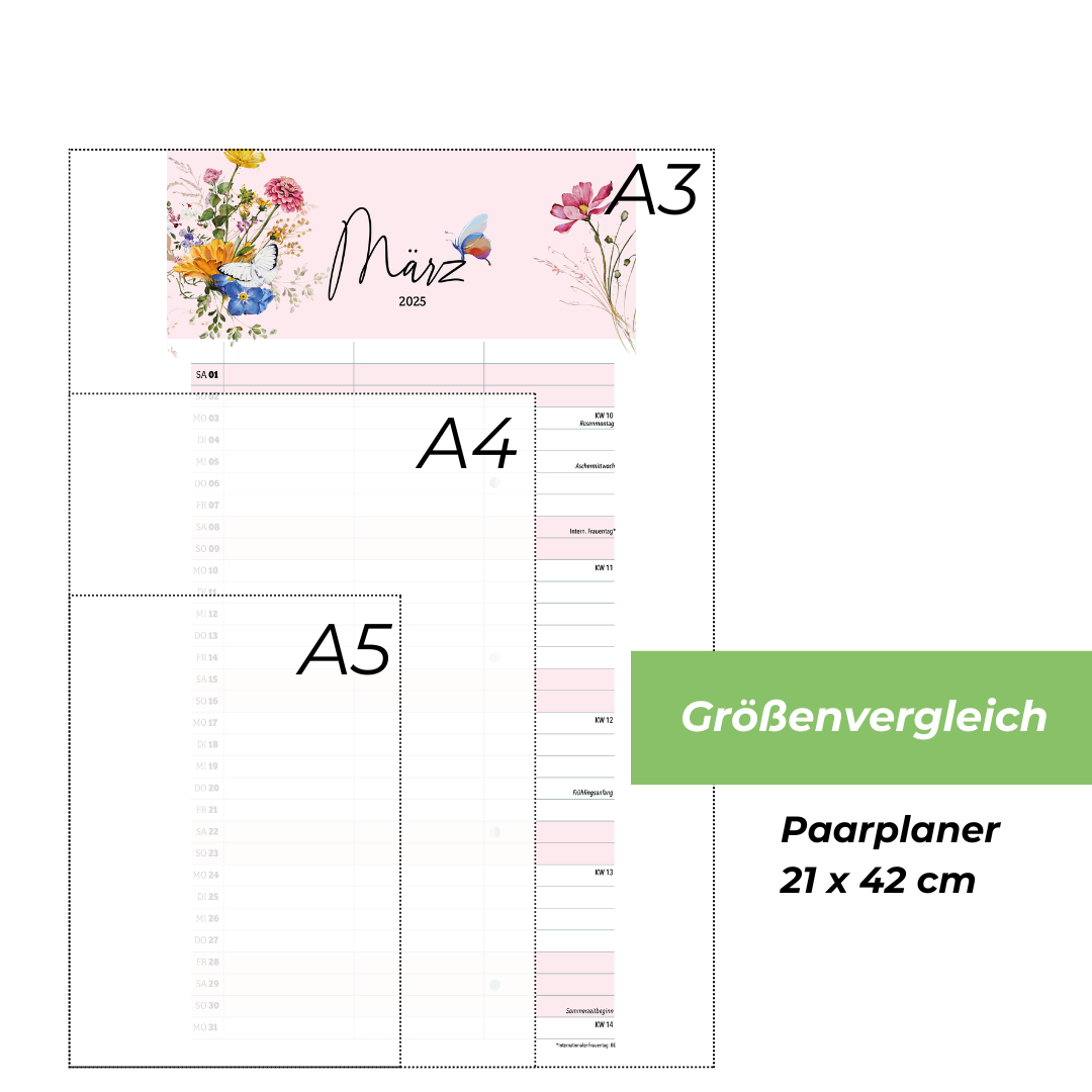 Paarplaner WILDFLOWER 3 Spalten 2025