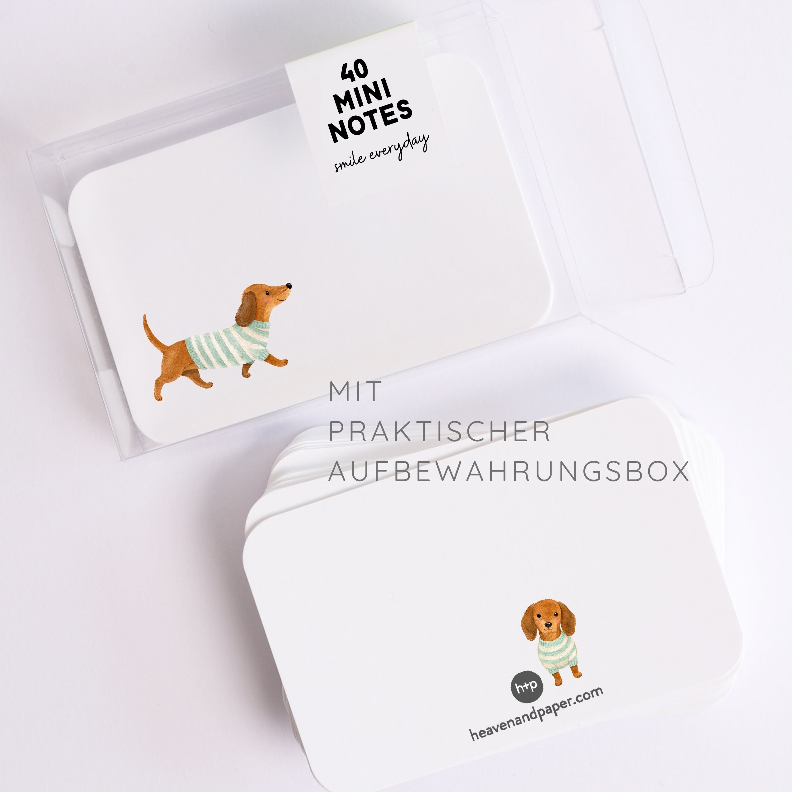 Mini Grußkarten Set Dackel – 40 Kleine Karten