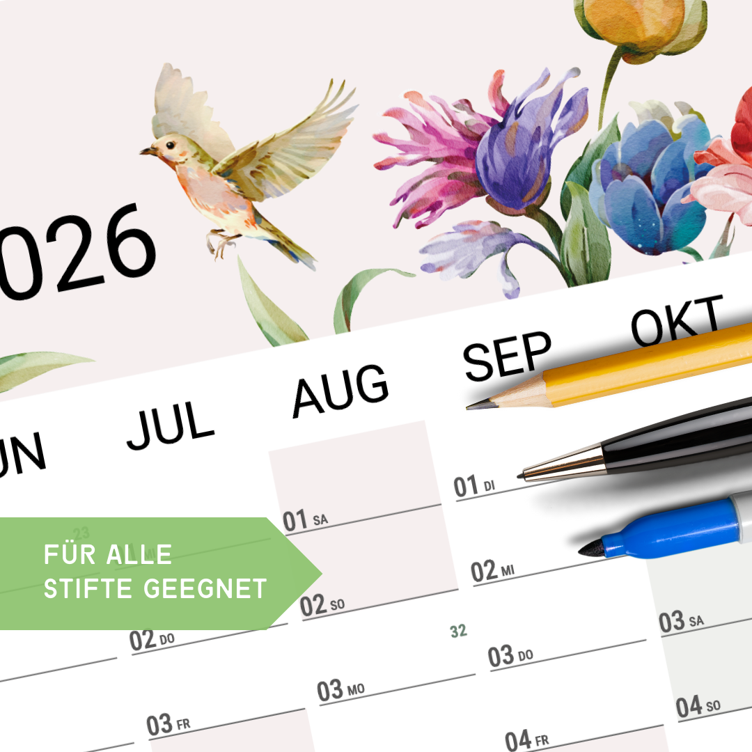 A1 Wandplaner 2026 Wildflower Querformat