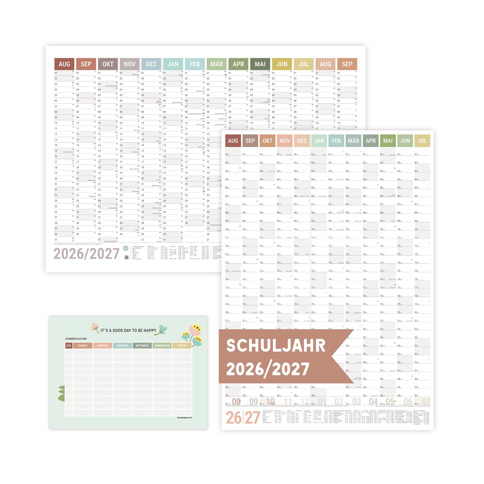 Schuljahresplaner 2026/2027 A2 Natural mit Stundenplan