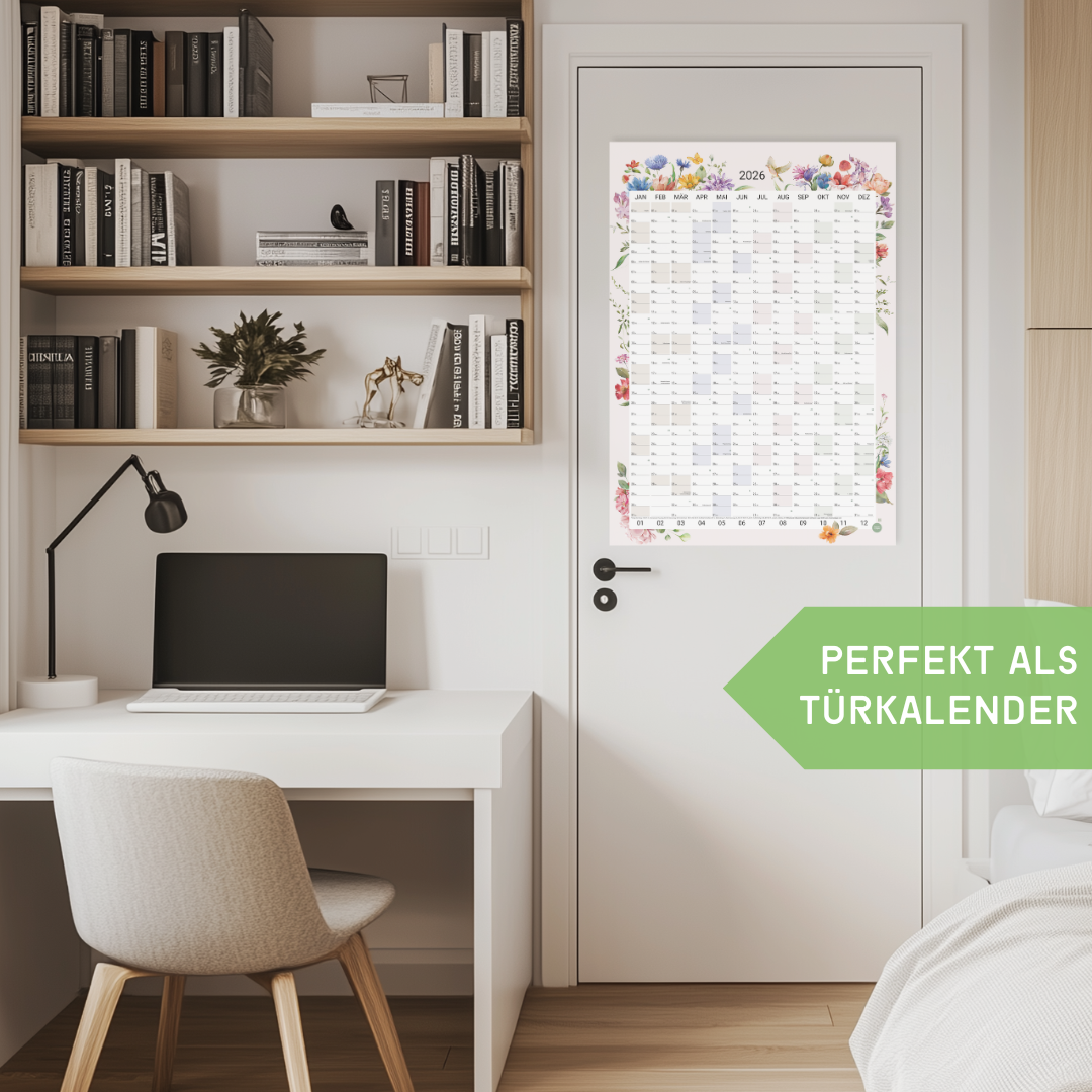 A1 Wandplaner 2026 Wildflower Hochformat