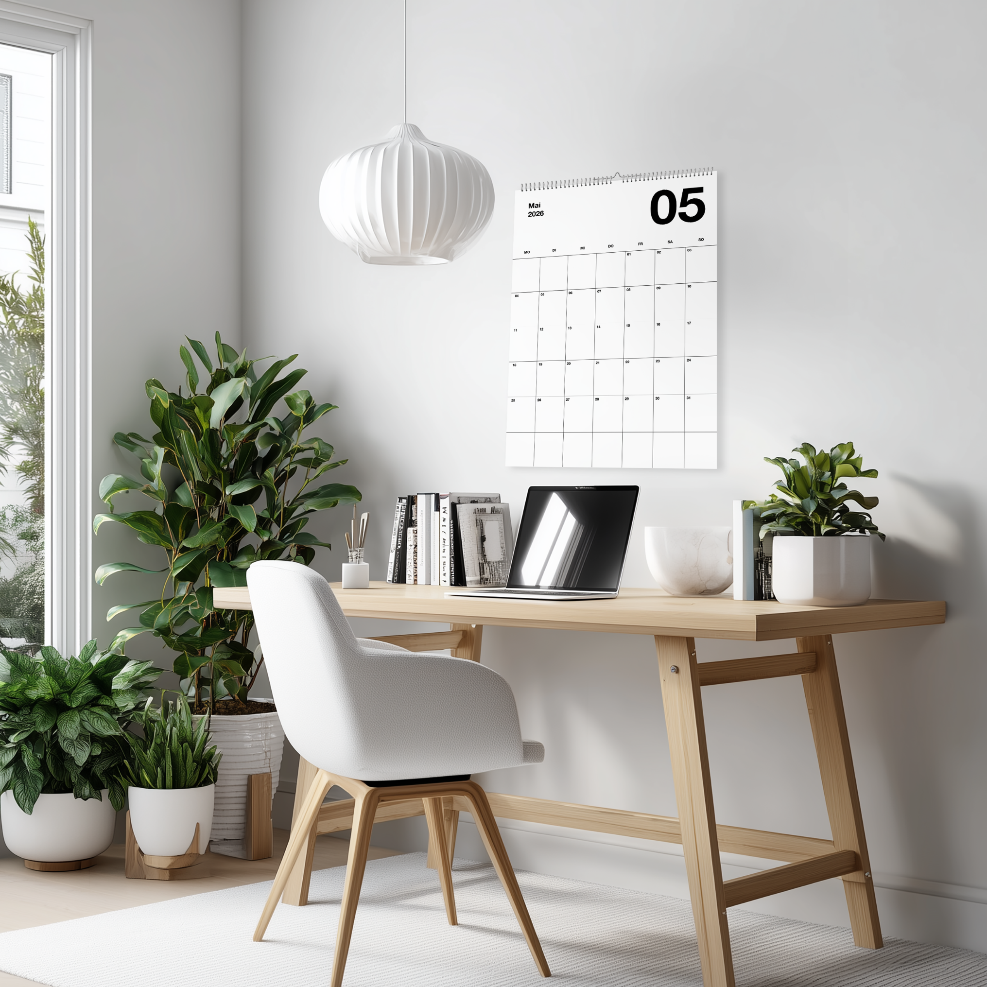 A2 Minimalistischer Design Wandkalender 2026 Black