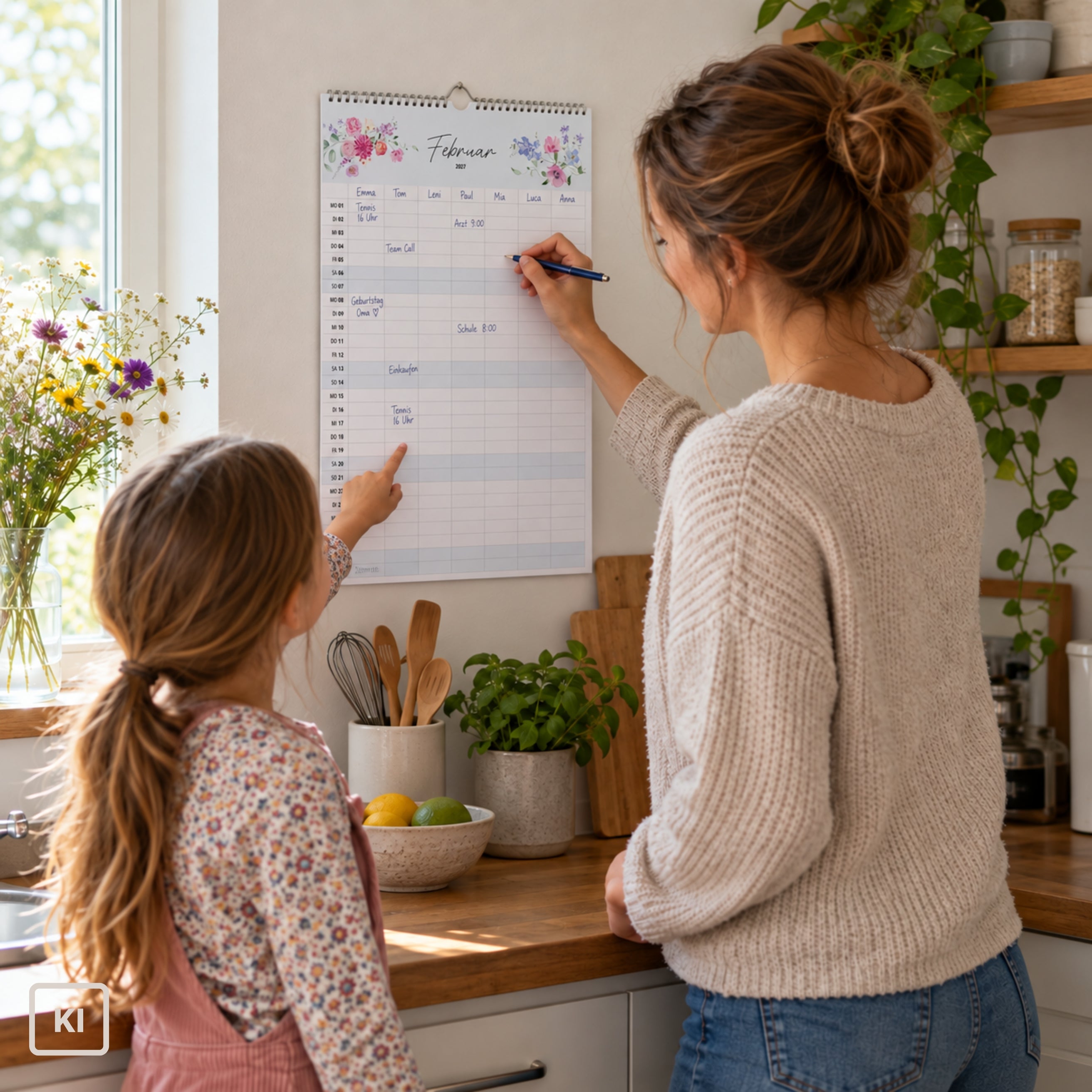 Familienkalender 7 Spalten XXL Wildblumen 2027 Blumen