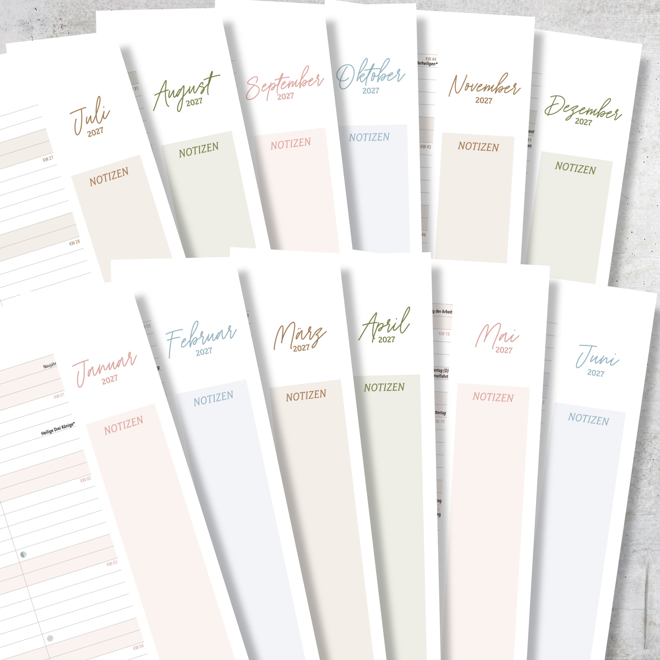 Wandkalender 2 Spalten A4 COZY 2027