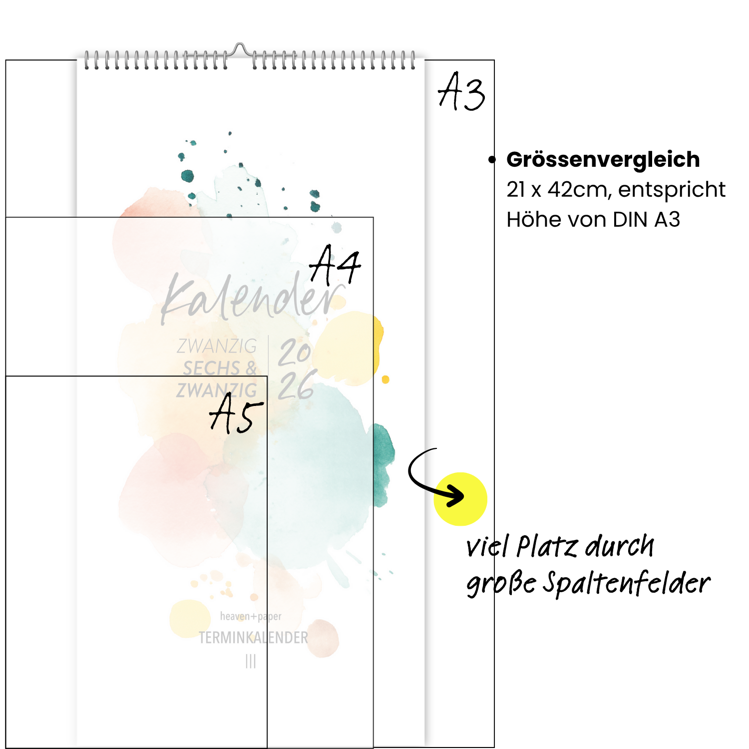 Paarplaner HAPPY SPLASH 3 Spalten 2026 künstlerisch