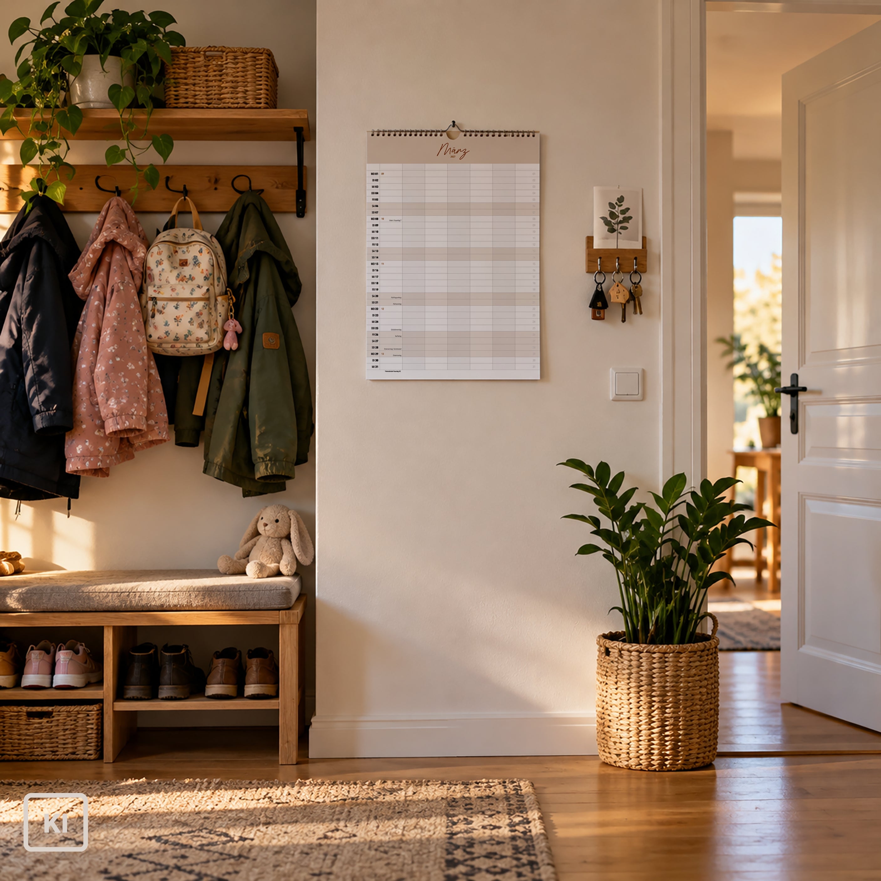 Familienkalender 7 Spalten XXL Cozy 2027 Minimalistisch