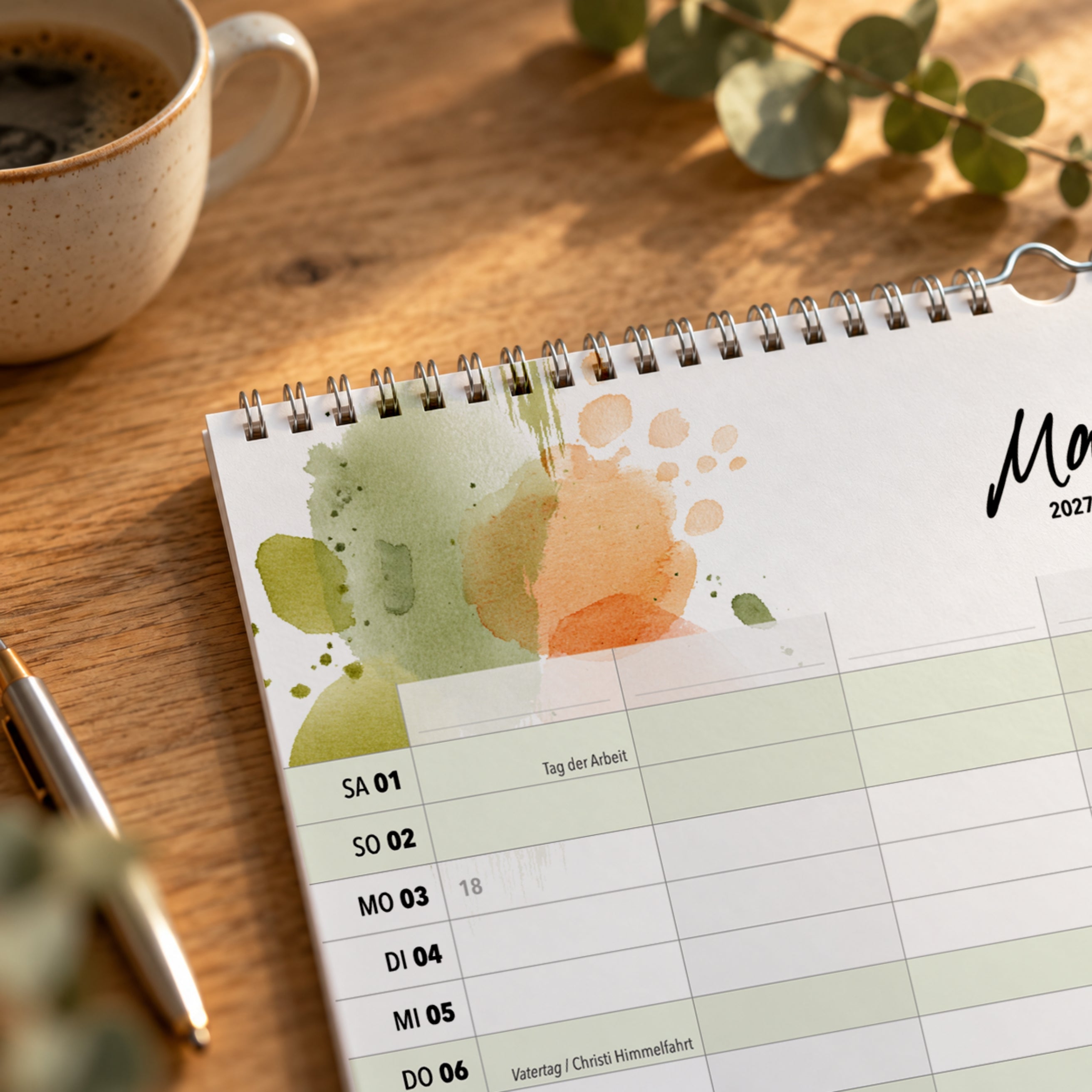 Familienkalender 7 Spalten XXL Splash 2027 Kunstkalender