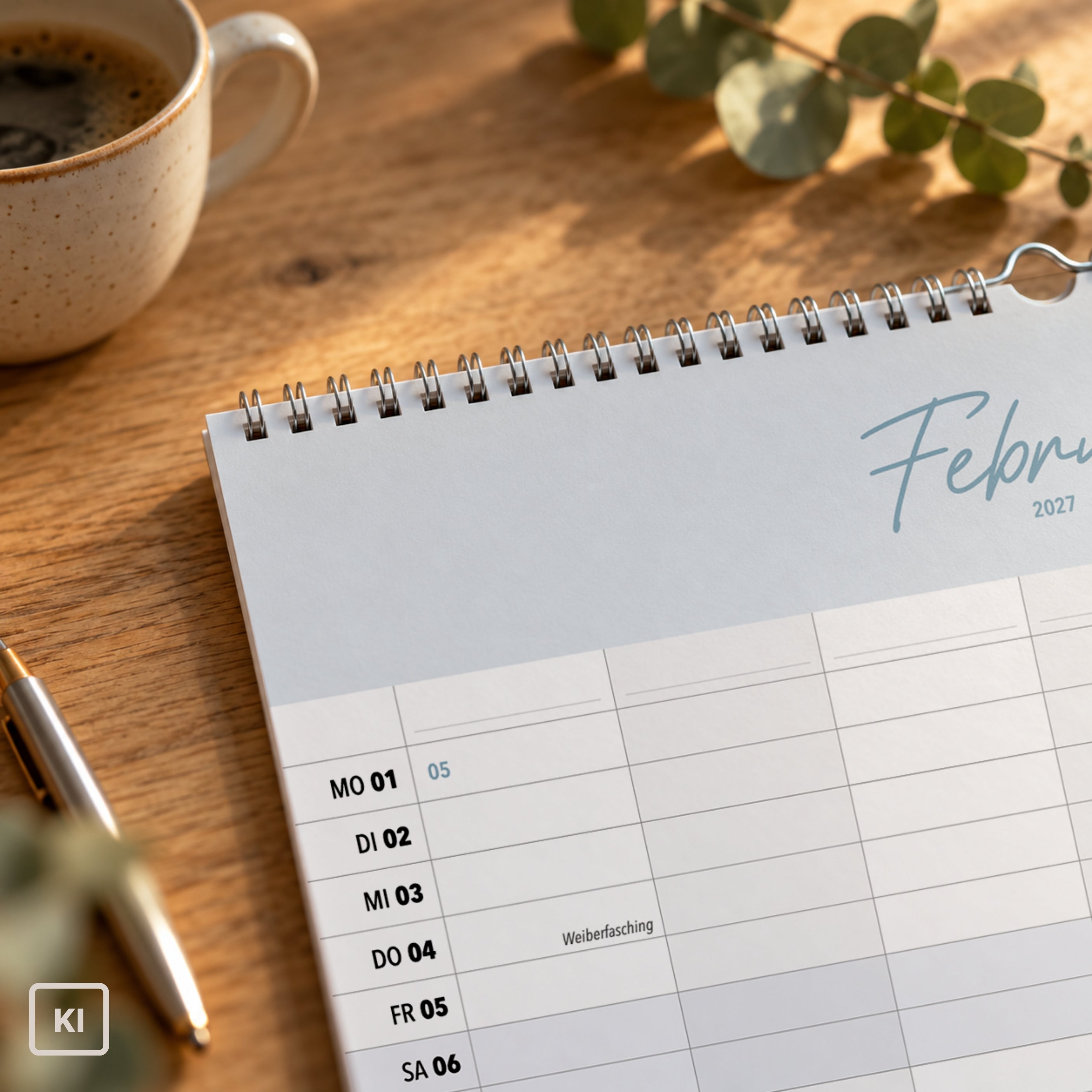 Familienkalender 7 Spalten XXL Cozy 2027 Minimalistisch