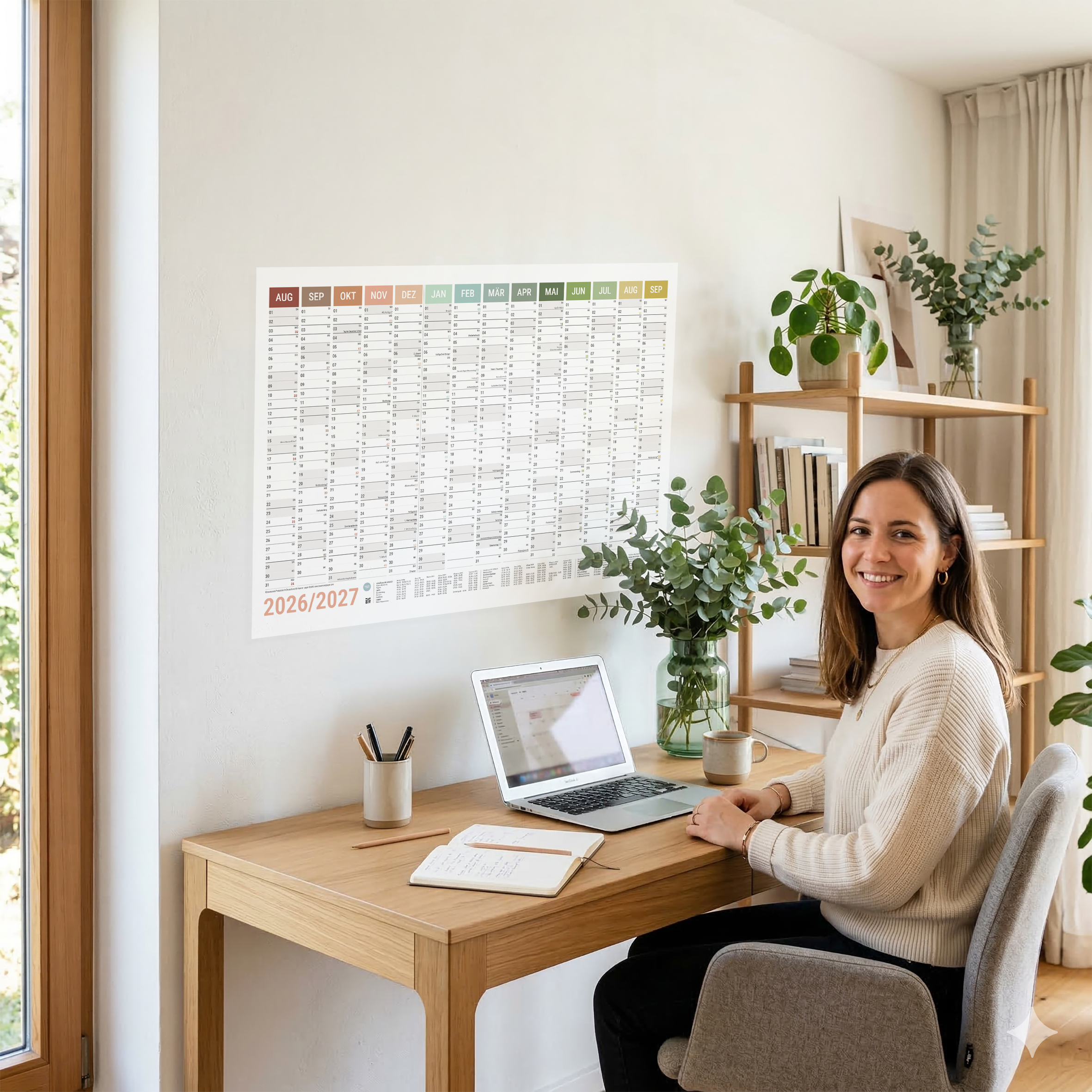 Schuljahresplaner 2026/2027 A1 Natural – Nachhaltiger Wandkalender