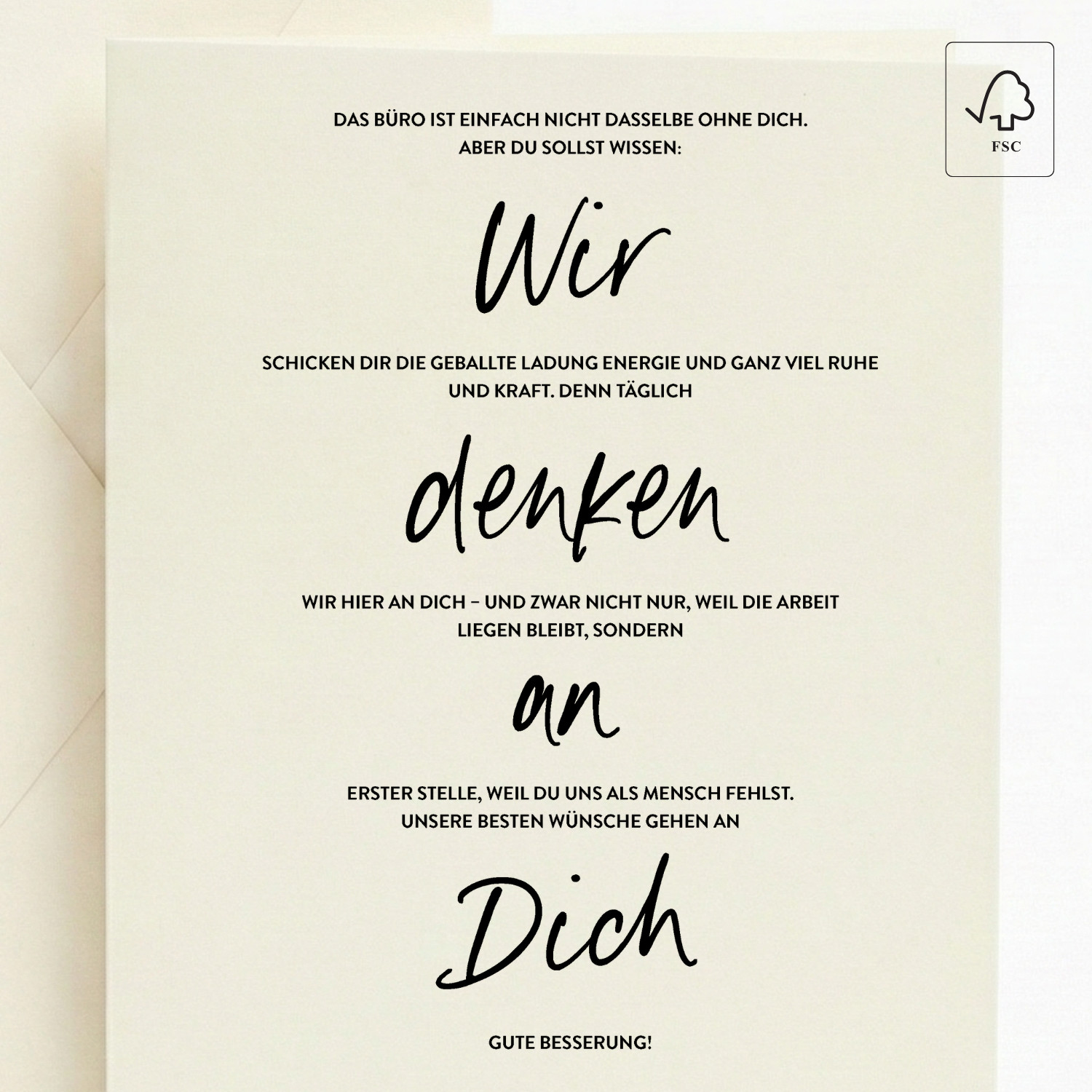 Abschiedskarte Kollegen Denken an dich | XL A5 mit Umschlag