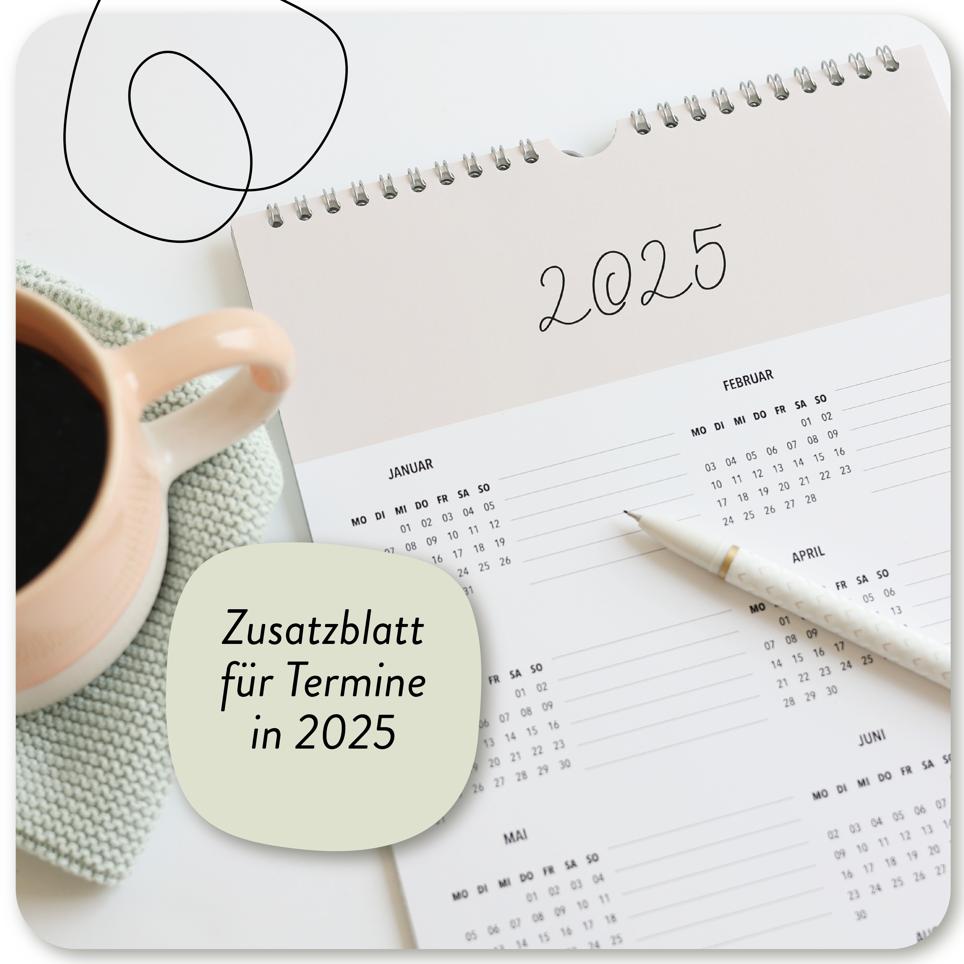 Paarplaner COZY mit 3 Spalten 2024 – Wandkalender für zwei oder drei als Paarkalender